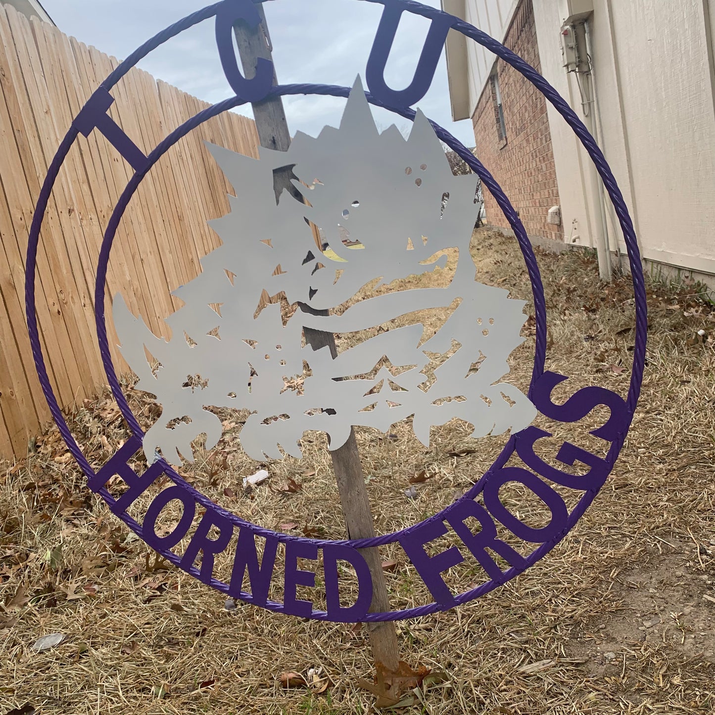 12",18",24",32",36" TCU HORNED FROGS CUSTOM METAL VINTAGE CRAFT TEAM SIGN HANDMADE
