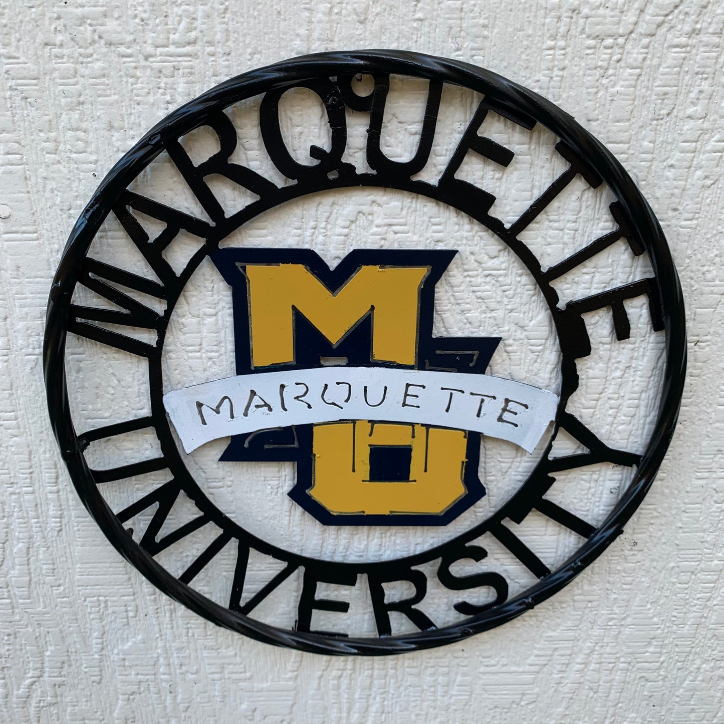 12",18",24" MARQUETTE METAL CUSTOM VINTAGE CRAFT WALL ART TEAM SIGN HANDMADE