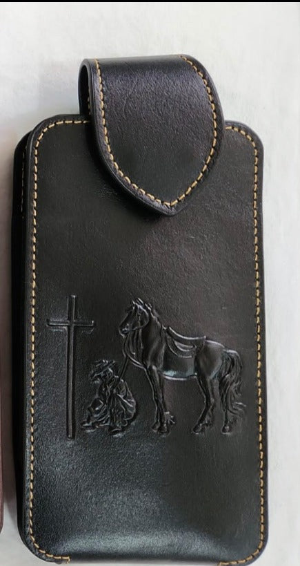 7" LEATHER HOLSTER POUCH WESTERN PHONE CRAFT EXTRA LARGE  BELT LOOP HOLSTER CELL PHONE CASE UNIVERSAL OVERSIZE