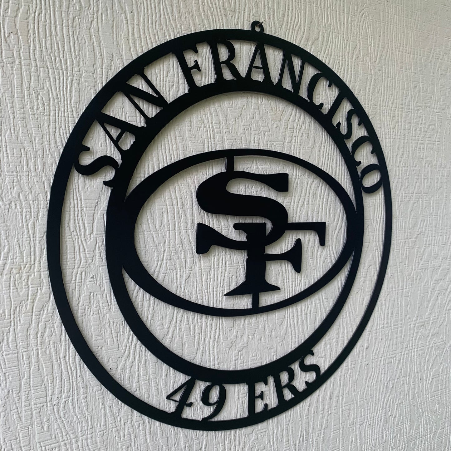 SAN FRANCISCO 49ERS METAL CUSTOM VINTAGE CRAFT TEAM SIGN RUSTIC BLACK HAND MADE IN USA 18",24",36",40",50"