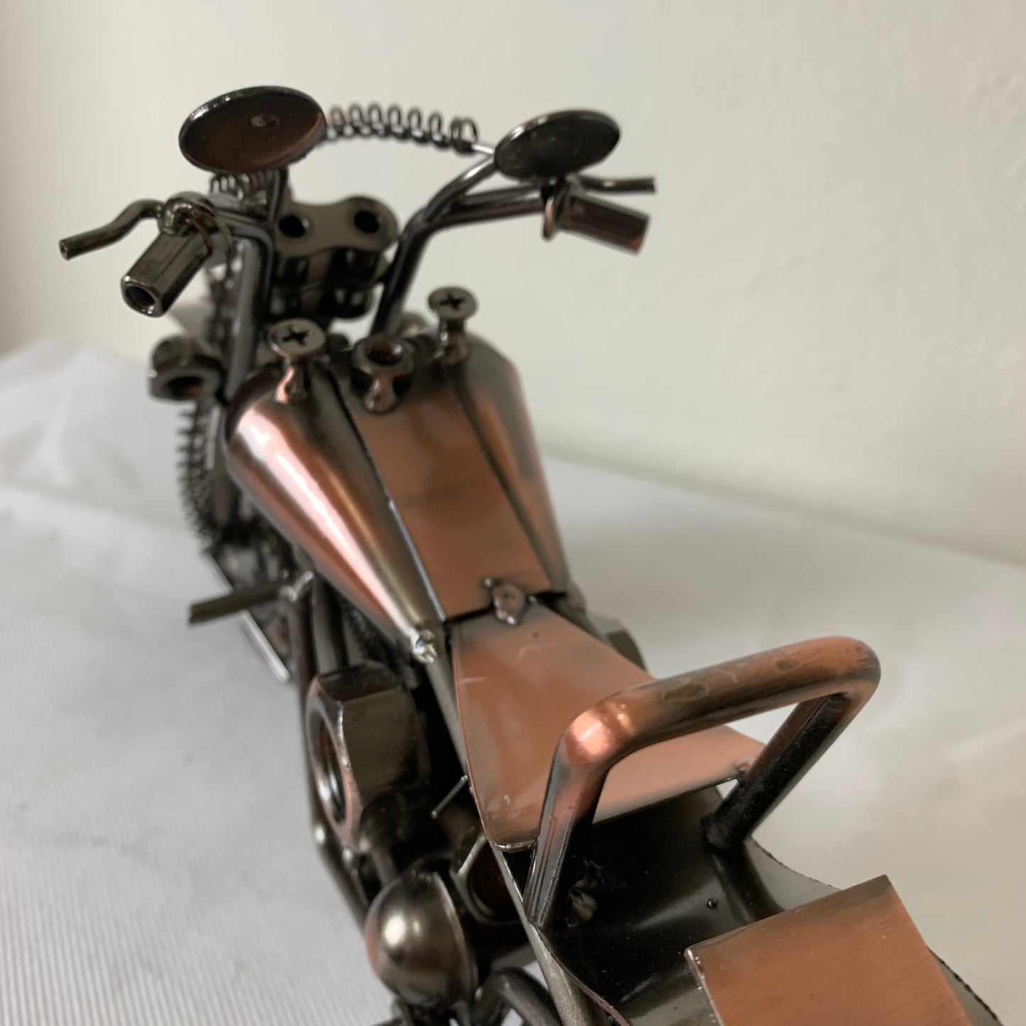 12" HARLEY STYLE MOTORCYCLE METAL COPPER ART WESTERN BAR DECOR NEW