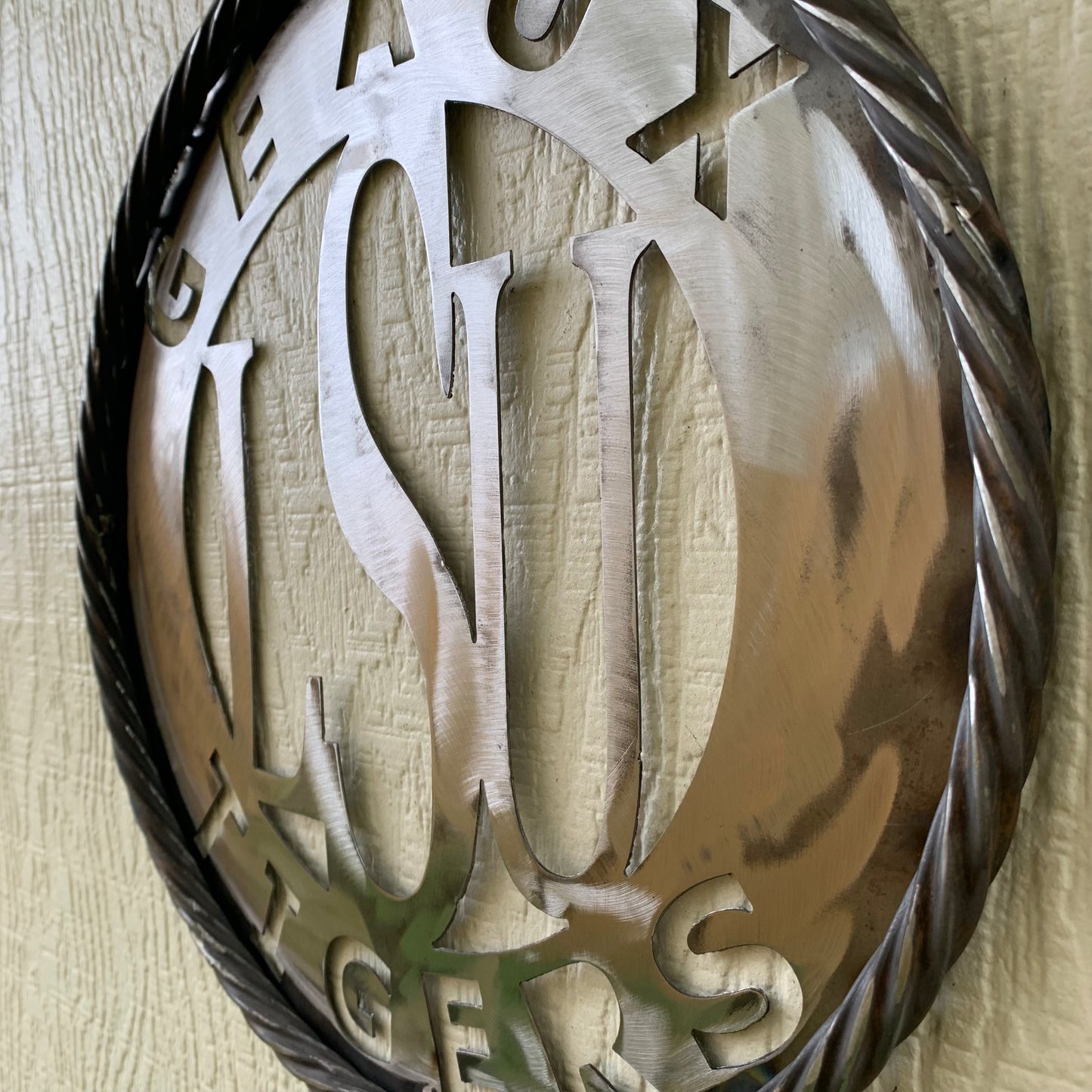 12",18",24",32" LSU GEAUX TIGERS CUSTOM RAW METAL VINTAGE CRAFT TEAM SIGN WESTERN HOME DECOR HANDMADE