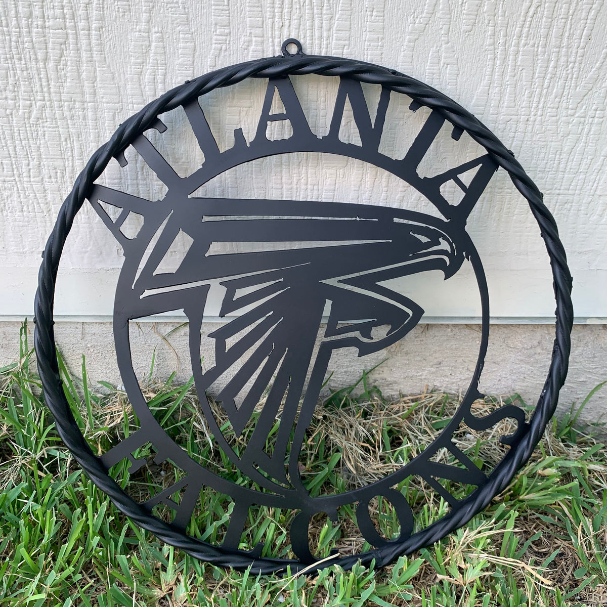 12",18",24",32",36" ATLANTA FALCONS BLACK METAL CUSTOM METAL VINTAGE CRAFT SIGN FOOTBALL TEAM WESTERN HOME DECOR HANDMADE