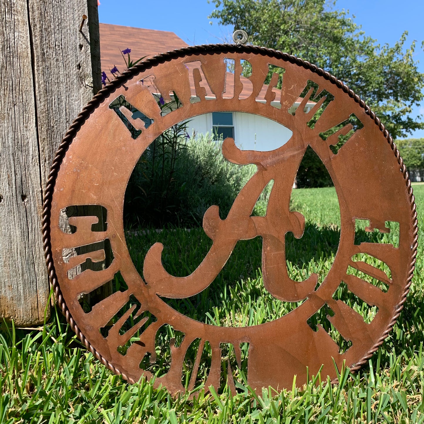 ALABAMA CRIMSON TIDE LASERCUT CUSTOM METAL VINTAGE TEAM CRAFT RUSTIC BRONZE HANDMADE