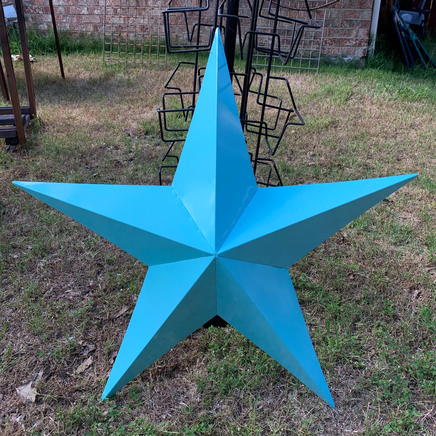 #EH11132 TURQUOISE BARN METAL STAR WALL ART WESTERN HOME DECOR HANDMADE NEW