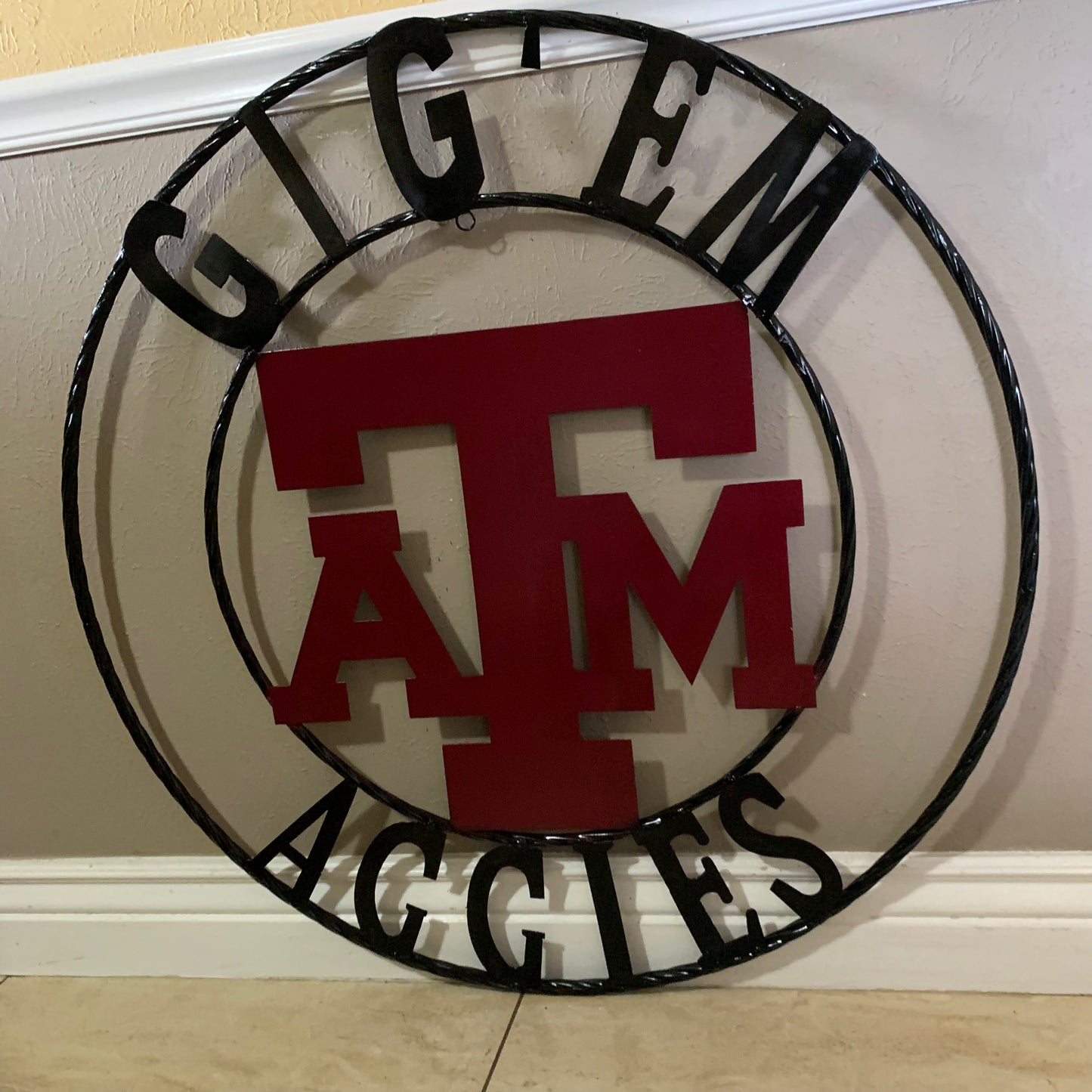GIGEM AGGIES CUSTOM METAL VINTAGE CRAFT SIGN TEAM WESTERN HOME DECOR HANDMADE