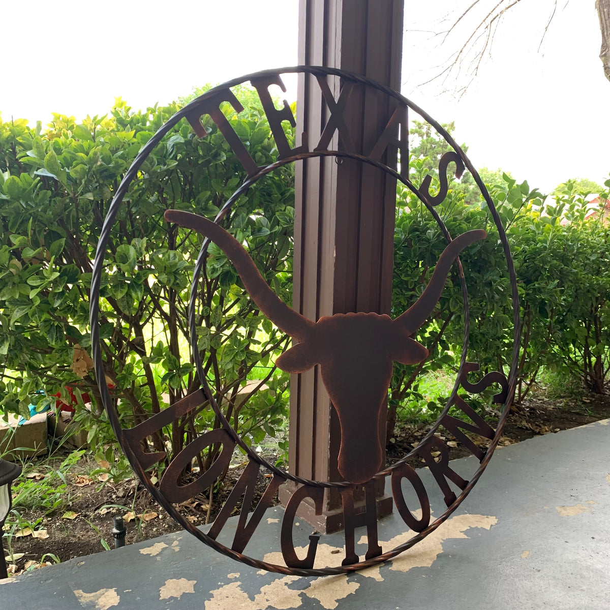 TEXAS LONGHORNS CUSTOM METAL VINTAGE CRAFT SIGN TEAM ART WESTERN HOME DECOR RUSTIC BRONZE HANDMADE #EH12565