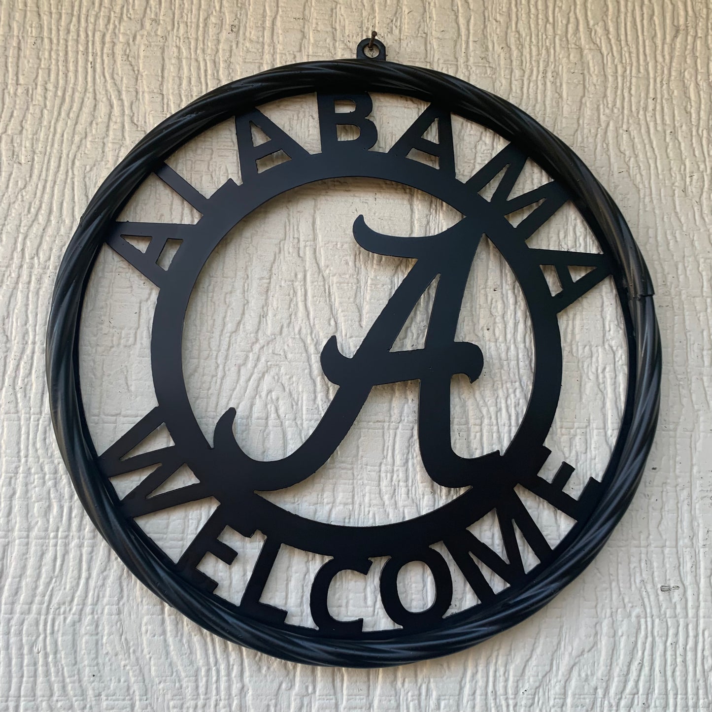 ALABAMA WELCOME CUSTOM ALL BLACK METAL VINTAGE SIGN TEAM HANDMADE