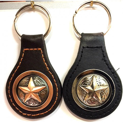 SOLID RING LONESTAR KEY FOB KEYCHAIN WESTERN FASHION ART NEW-#EH80011