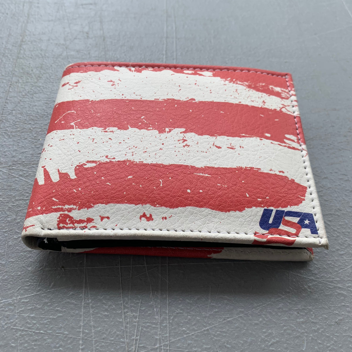 5" USA FLAG RED WHITE BLUE WALLET LEATHER BIFOLD WALLET NEW