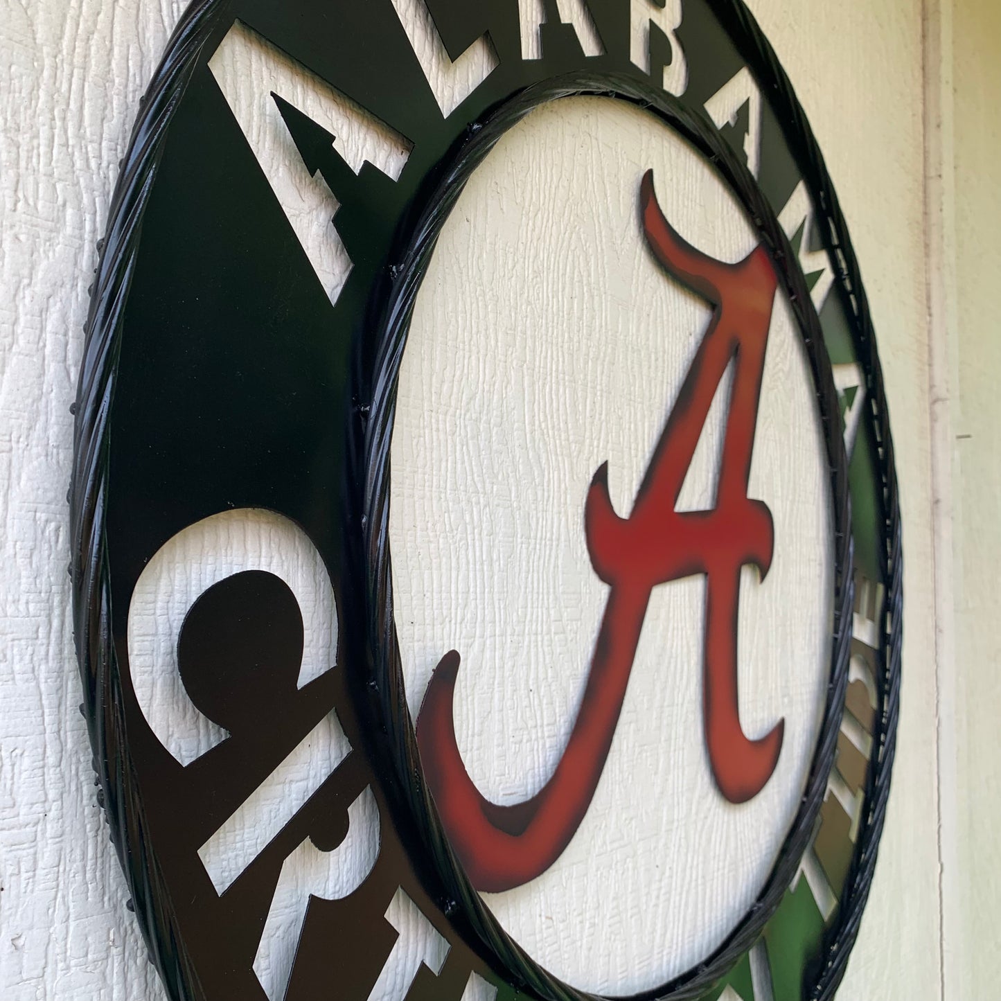 ALABAMA CRIMSON TIDE WIDE BAND RING CUSTOM METAL VINTAGE SIGN TEAM SPORTS HANDMADE