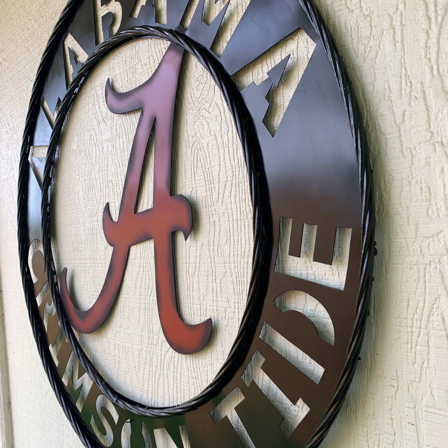 ALABAMA CRIMSON TIDE WIDE BAND RING CUSTOM METAL VINTAGE SIGN TEAM SPORTS HANDMADE