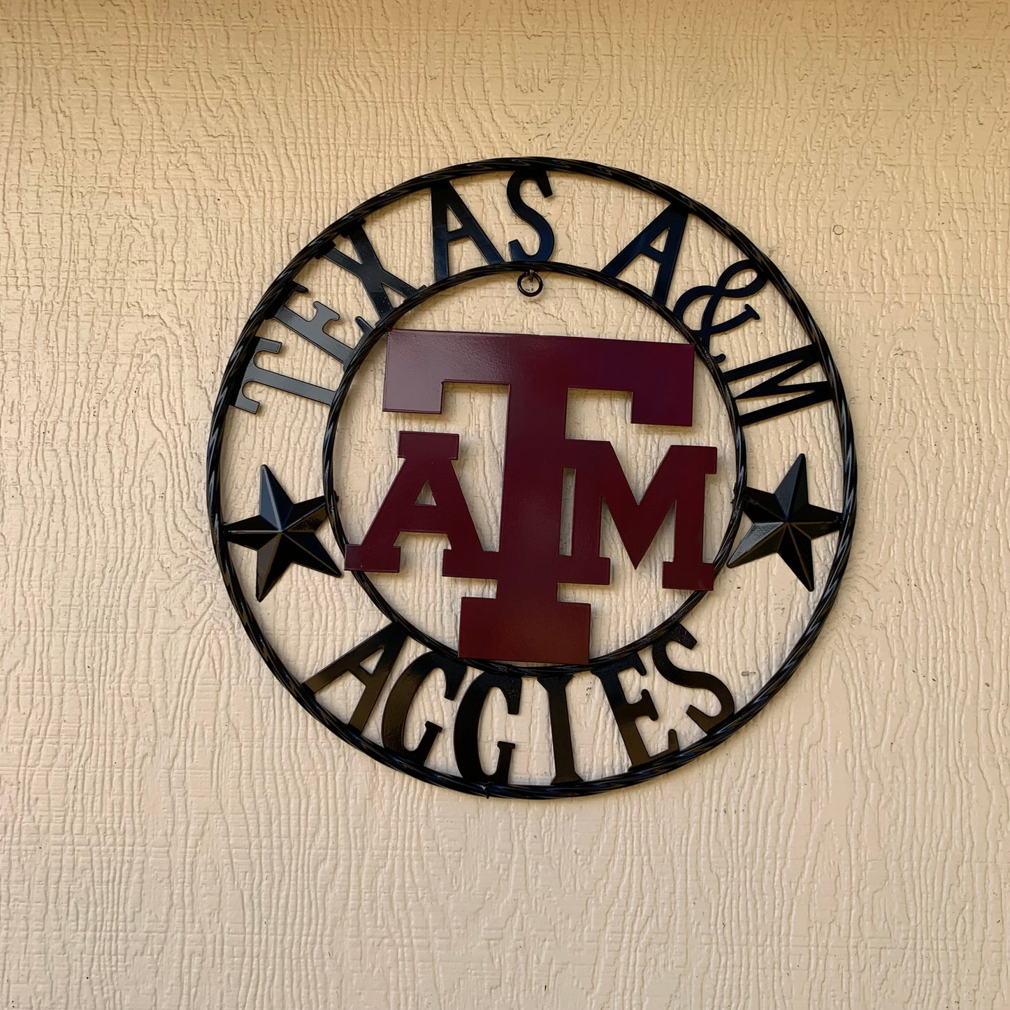 TEXAS A&M WITH STARS CUSTOM METAL VINTAGE CRAFT SIGN WALL ART TEAM SIGN HANDMADE
