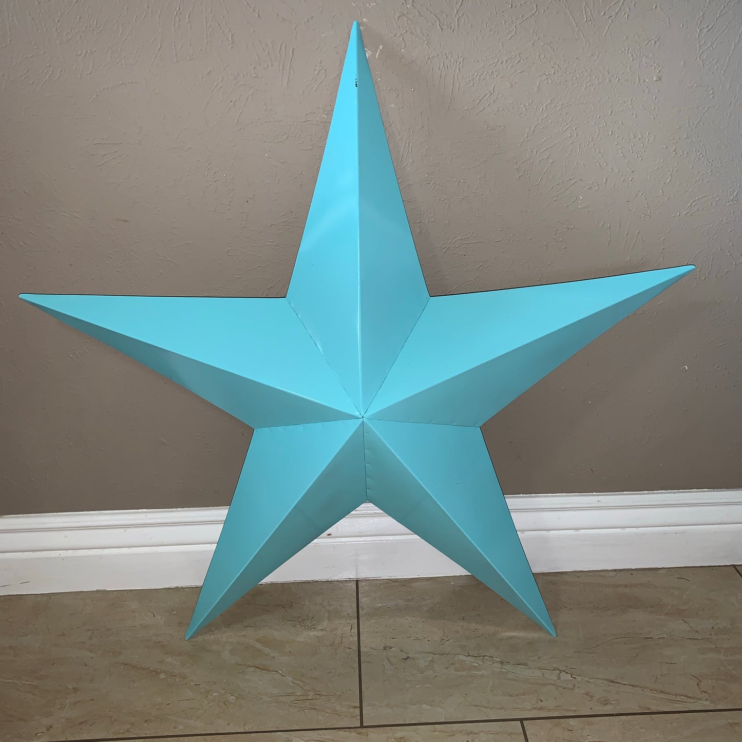 #EH11132 TURQUOISE BARN METAL STAR WALL ART WESTERN HOME DECOR HANDMADE NEW