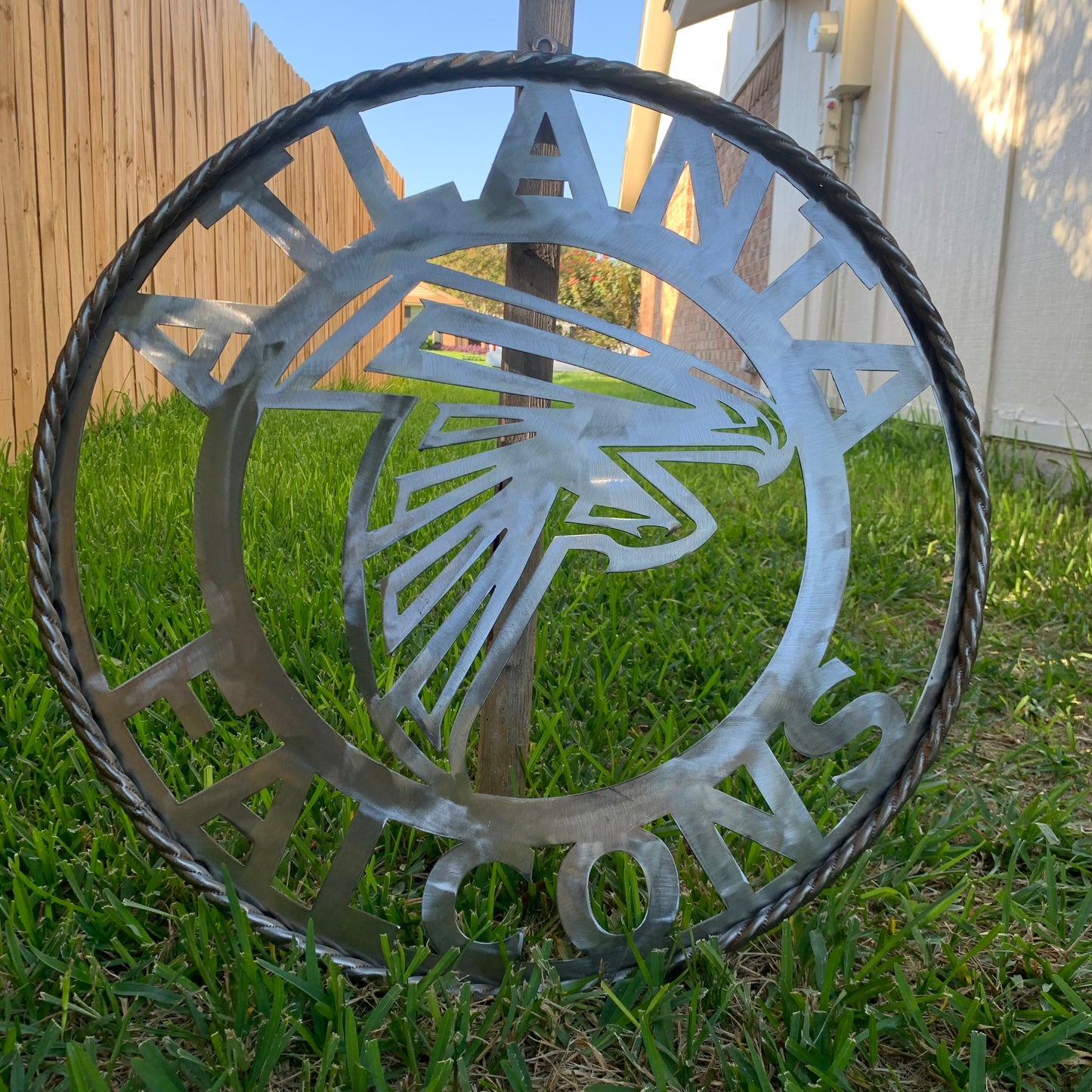 18", 24", 32", 36" ATLANTA FALCONS CUSTOM RAW METAL VINTAGE CRAFT TEAM SIGN HANDMADE