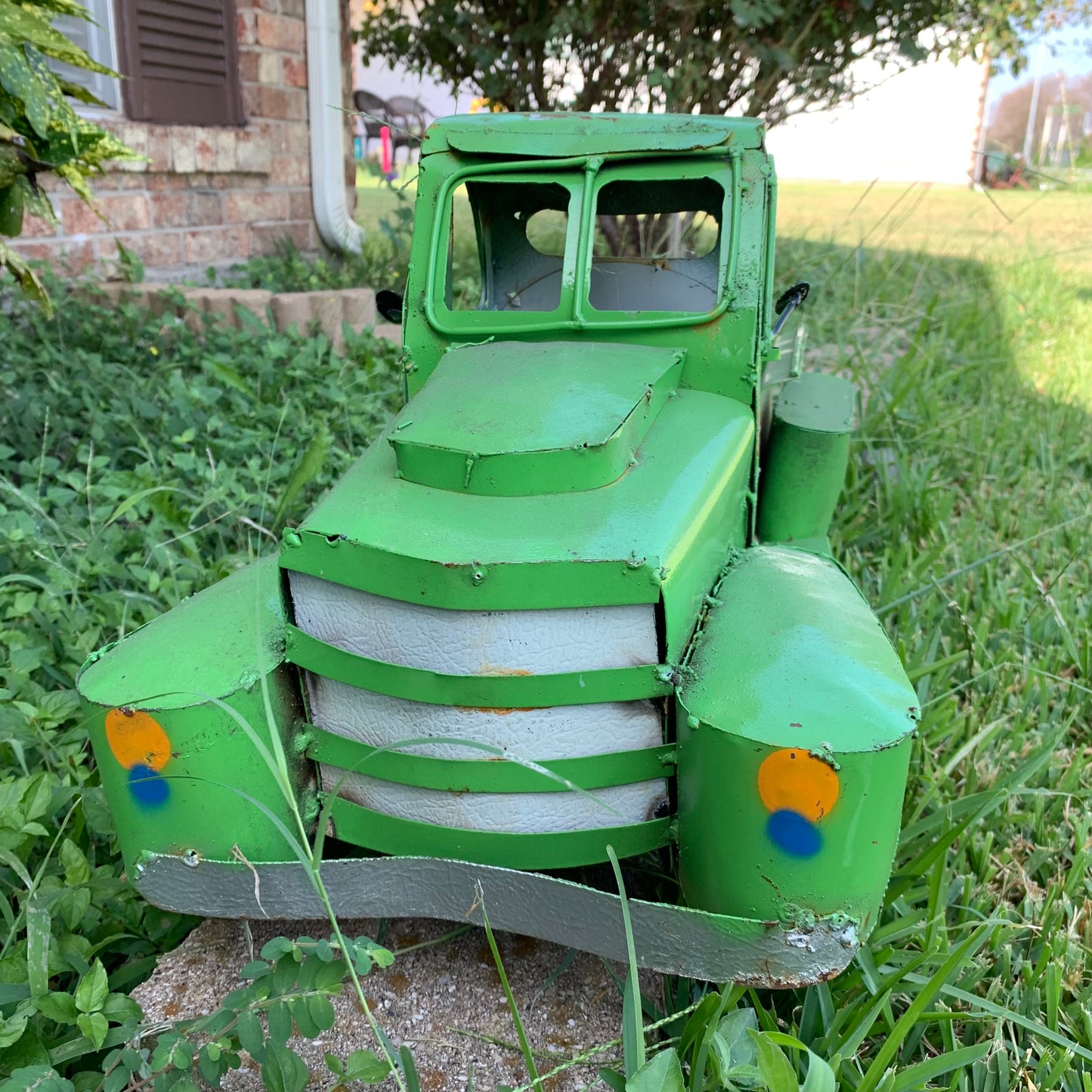 PICKUP TRUCK 20" METAL ART FIGURINE OUTDOOR & INDOOR GARDEN WESTERN HOME DECOR HANDMADE NEW: 20"L x 10"W x 12" H