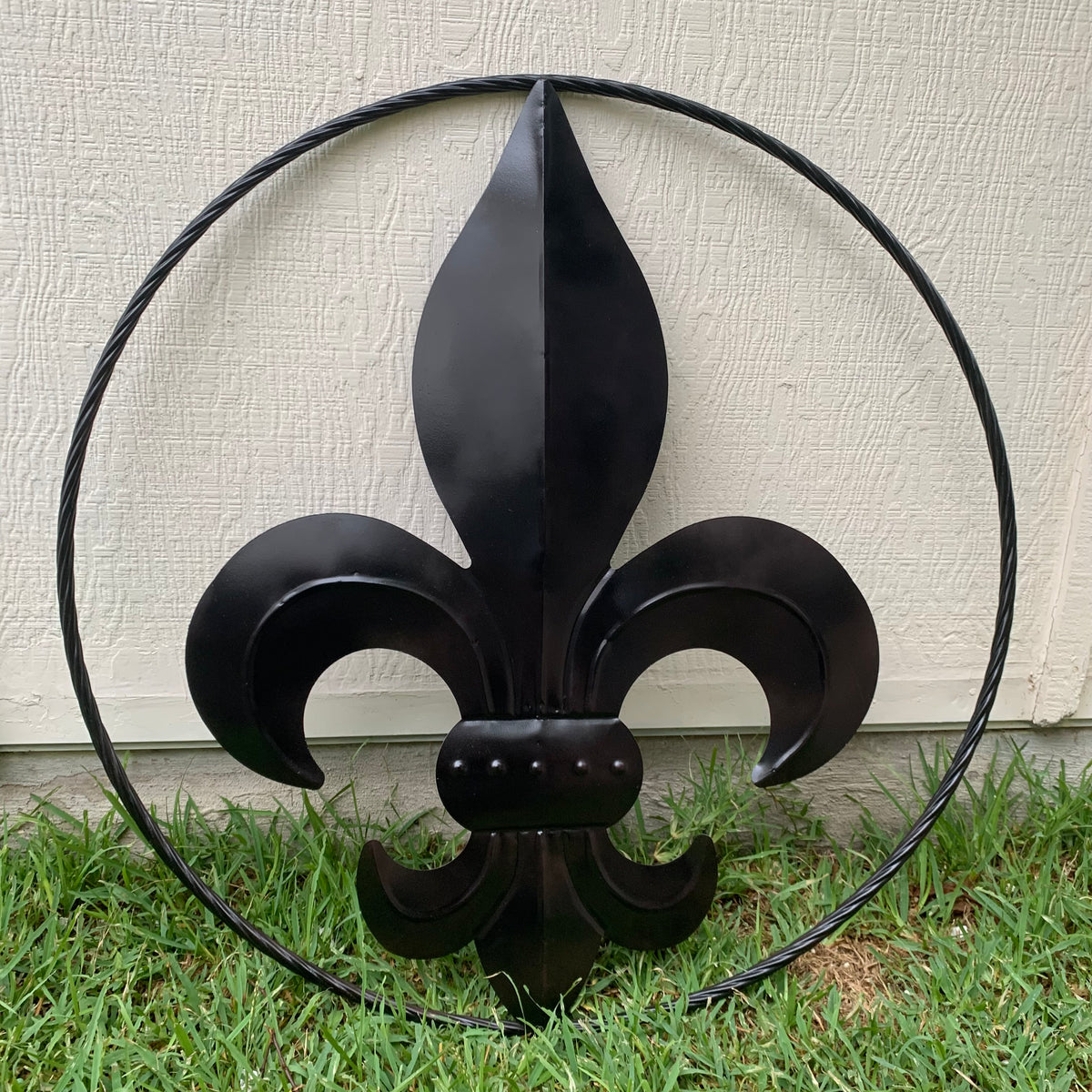 24", 36" GLOSS BLACK FLEUR DE LIS METAL WALL ART SIGN WESTERN HOME DECOR HANDMADE NEW #EH10645