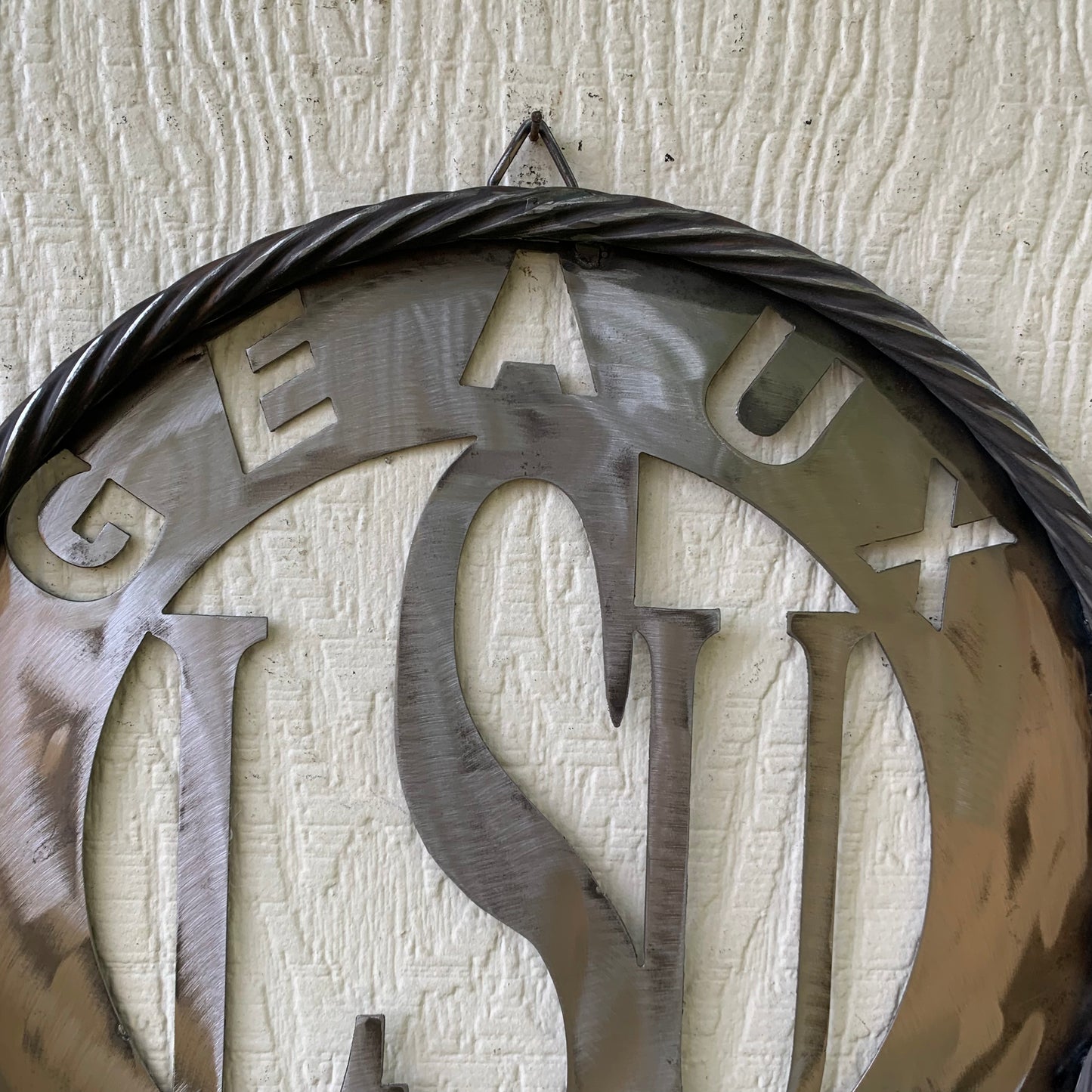 12",18",24",32" LSU GEAUX TIGERS CUSTOM RAW METAL VINTAGE CRAFT TEAM SIGN WESTERN HOME DECOR HANDMADE