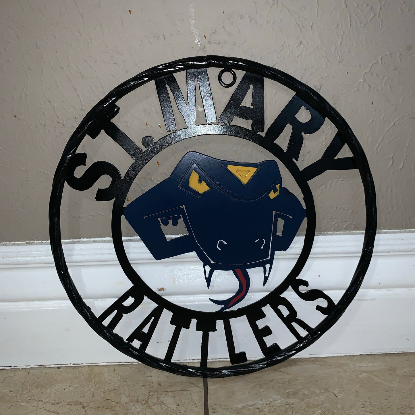 St. MARY RATTLERS METAL CUSTOM VINTAGE CRAFT TEAM SIGN HANDMADE