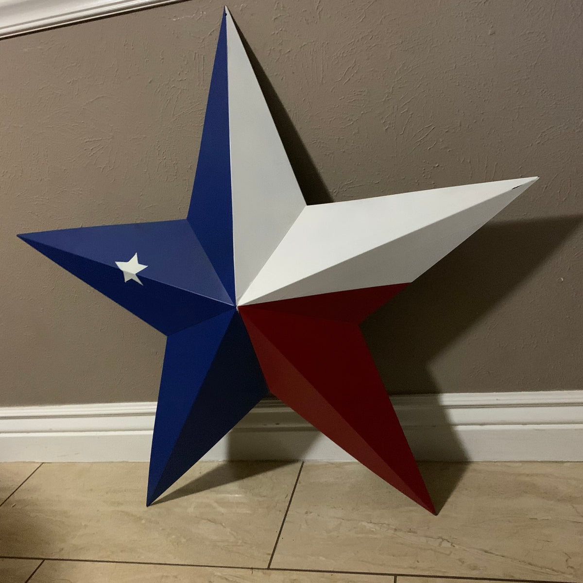 TEXAS FLAG STAR RED WHITE BLUE METAL BARN STAR METAL WALL ART WESTERN HOME DECOR 16",24",36", #EH13399