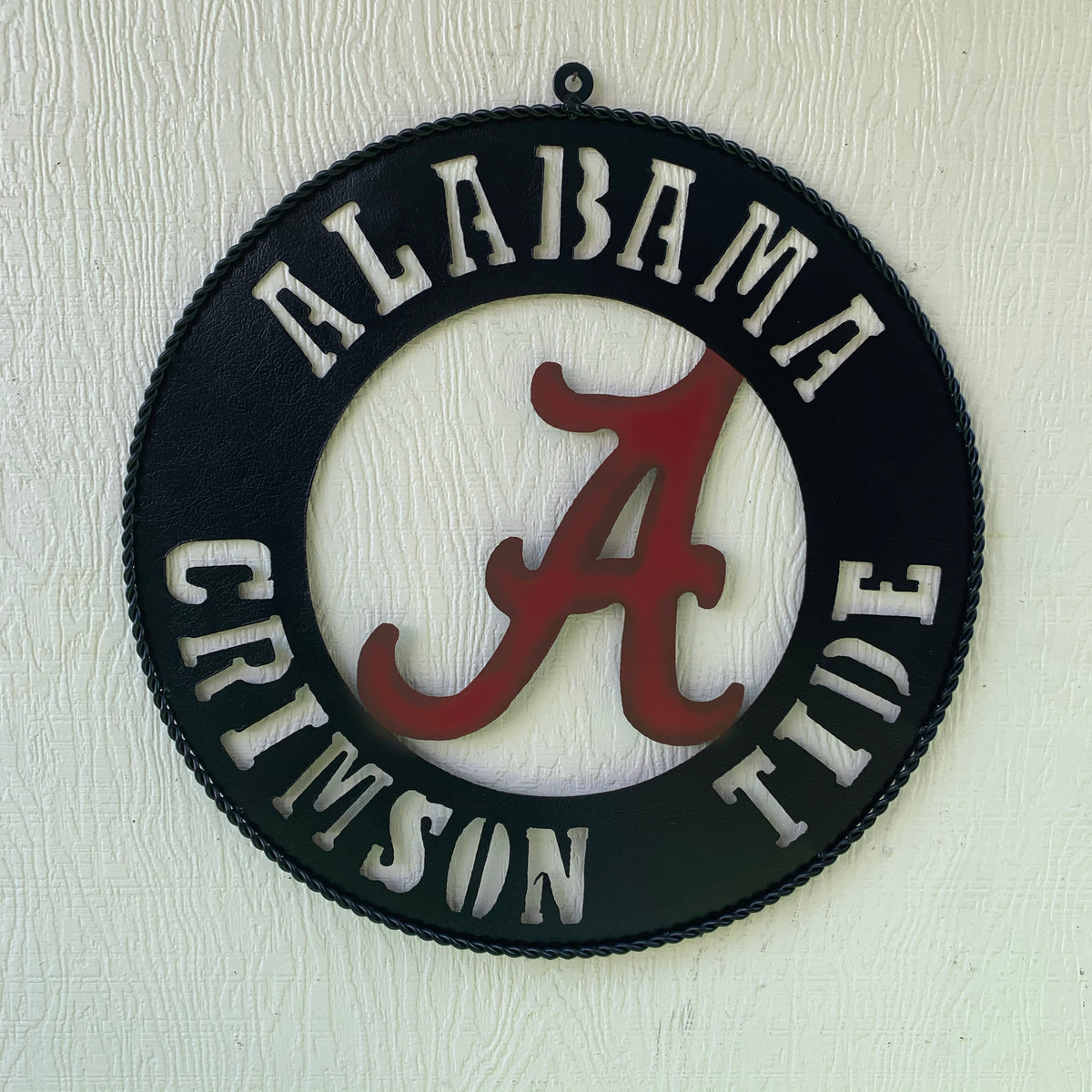 ALABAMA CRIMSON TIDE WIDE BAND RING CUSTOM METAL VINTAGE SIGN TEAM HANDMADE