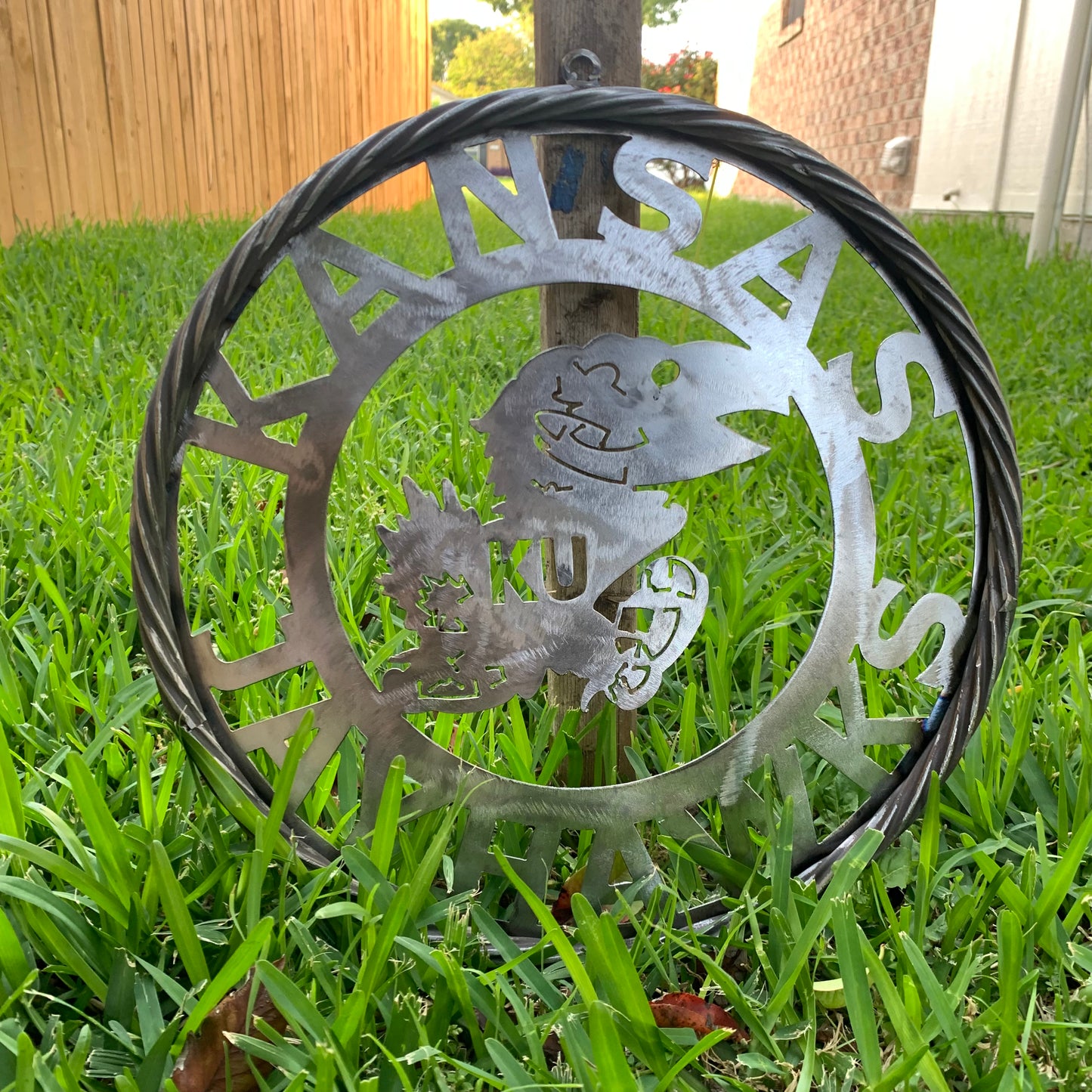 KANSAS JAYHAWKS RAW METAL CUSTOM VINTAGE CRAFT WALL ART TEAM SIGN HANDMADE