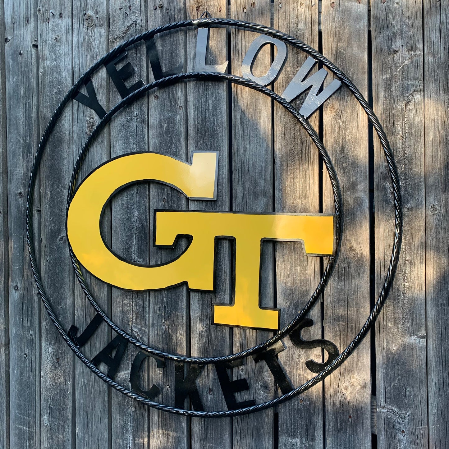 GEORGIA TECH YELLOW JACKETS CUSTOM METAL VINTAGE CRAFT SIGN TEAM WALL ART WESTERN HOME DECOR HANDMADE 12",18",24",32",36"
