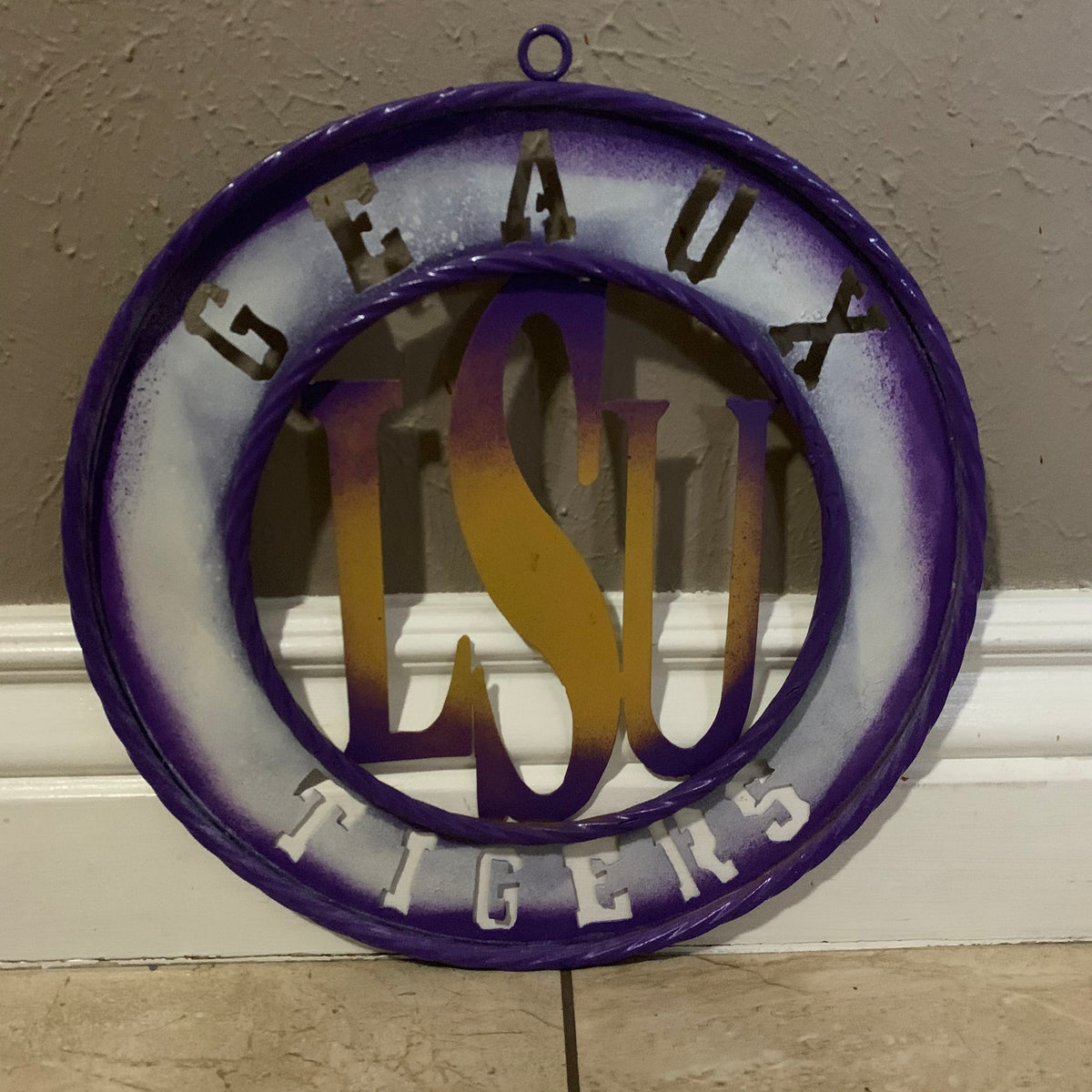 12",18",24",32" LSU GEAUX TIGERS CUSTOM METAL VINTAGE CRAFT SIGN TEAM WALL ART WESTERN HOME DECOR