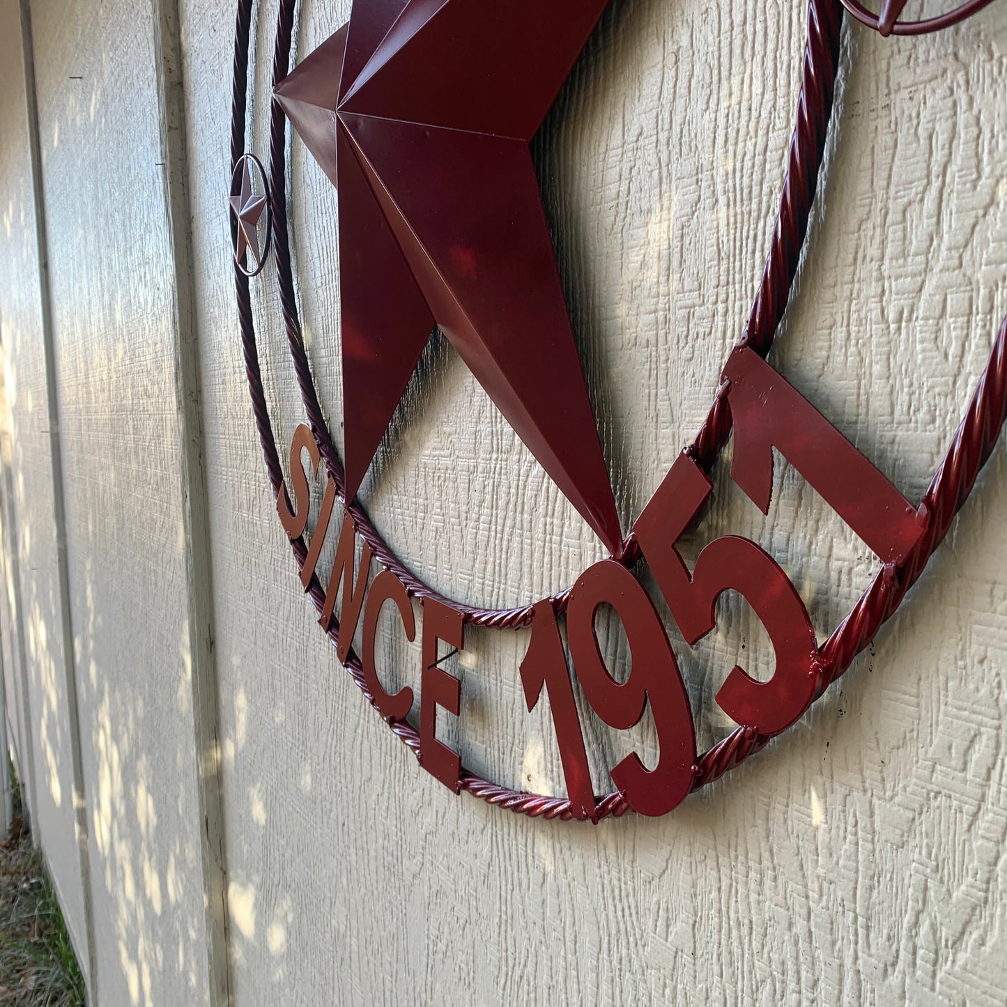 RAGETH STYLE YOUR CUSTOM STAR METAL NAME RUSTIC BURGUNDY RED PHILLIPS CUSTOM 3d STAR METAL NAME BARN STAR TWISTED ROPE RING DESIGN METAL WALL ART HOME DECOR ANY SIZE