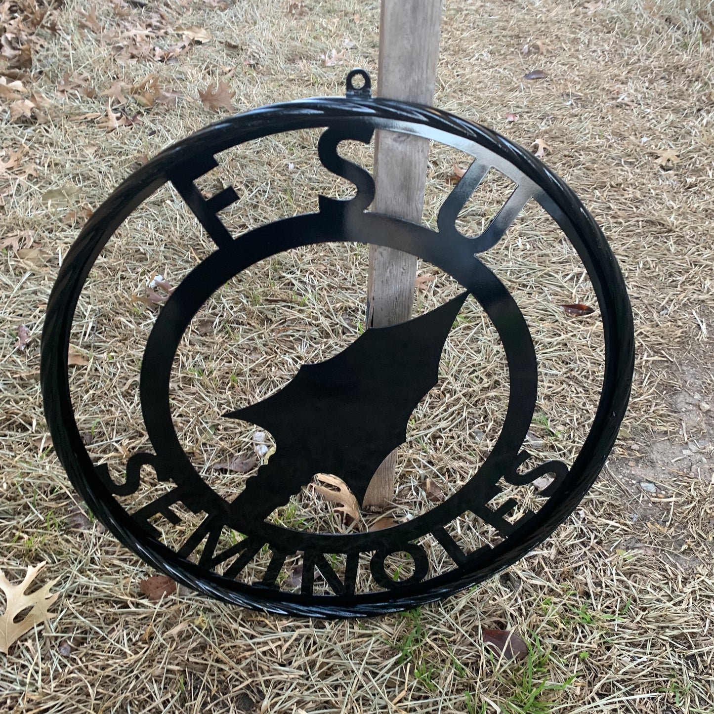 12", 18", 24", 32" FSU SEMINOLES FLORIDA STATE SPEAR CUSTOM METAL VINTAGE CRAFT TEAM SIGN RUSTIC BLACK HANDMADE