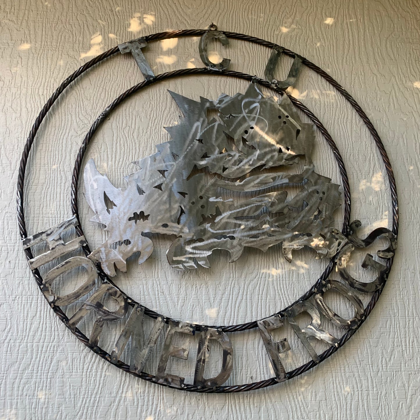 18",24",32" TCU HORNED FROGS RAW METAL CUSTOM VINTAGE CRAFT TEAM SIGN HANDMADE