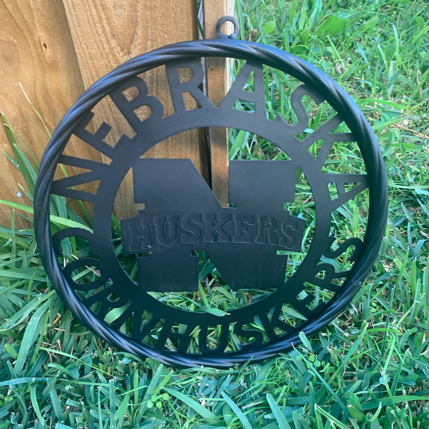 12" NEBRASKA HUSKERS BLACK METAL CUSTOM VINTAGE CRAFT TEAM SIGN