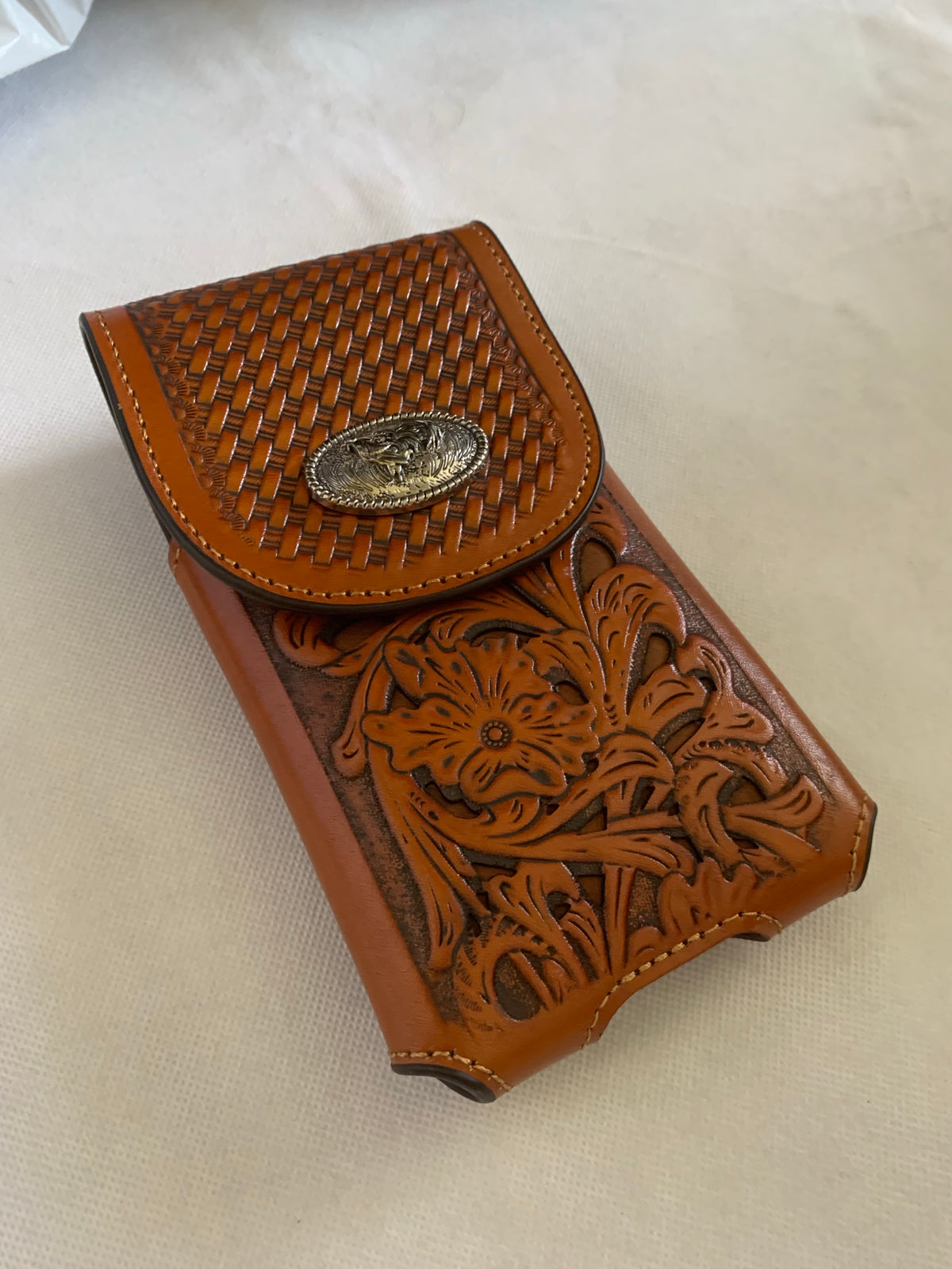 7" ROOSTER TAN BROWN LEATHER POUCH EXTRA LARGE  BELT LOOP HOLSTER CELL PHONE CASE UNIVERSAL OVERSIZE