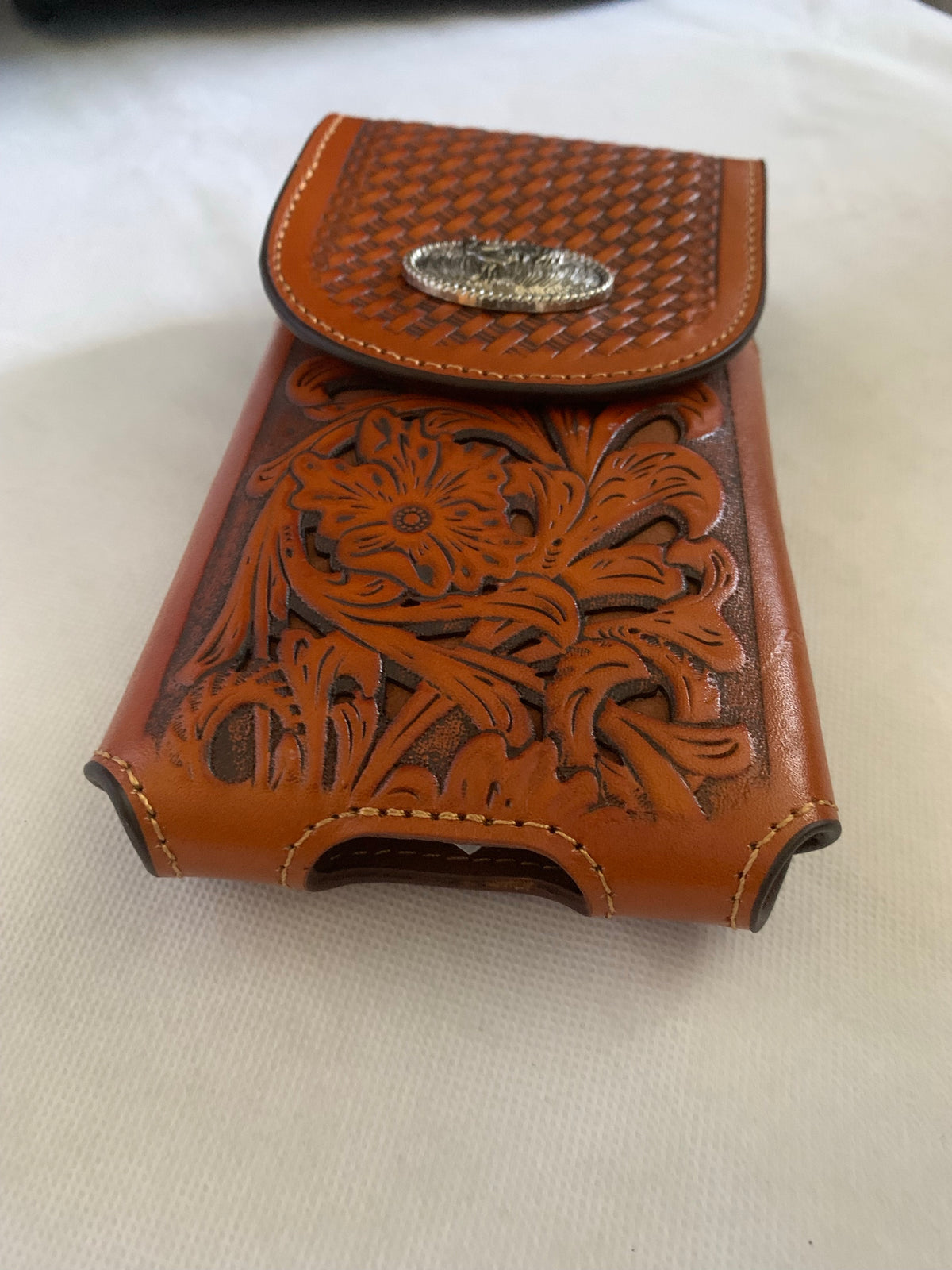 7" ROOSTER TAN BROWN LEATHER POUCH EXTRA LARGE  BELT LOOP HOLSTER CELL PHONE CASE UNIVERSAL OVERSIZE