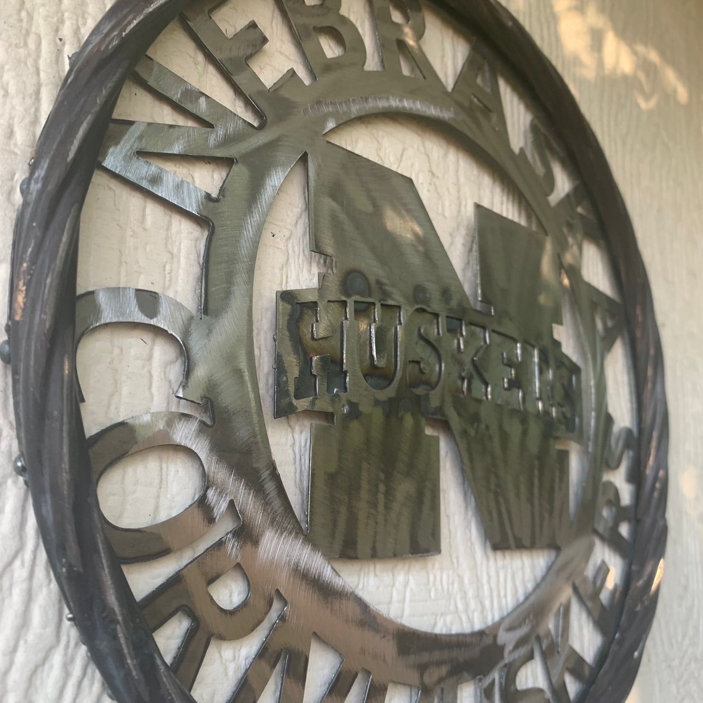 12", 18", 24", 32" NEBRASKA HUSKERS RAW METAL CUSTOM VINTAGE CRAFT TEAM SIGN