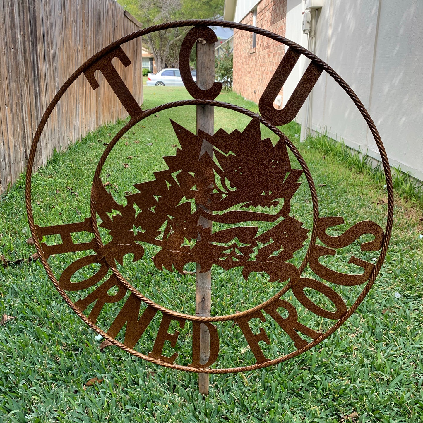 12", 18", 24", 32" TCU HORNED FROGS CUSTOM VINTAGE CRAFT METAL TEAM SIGN HANDMADE