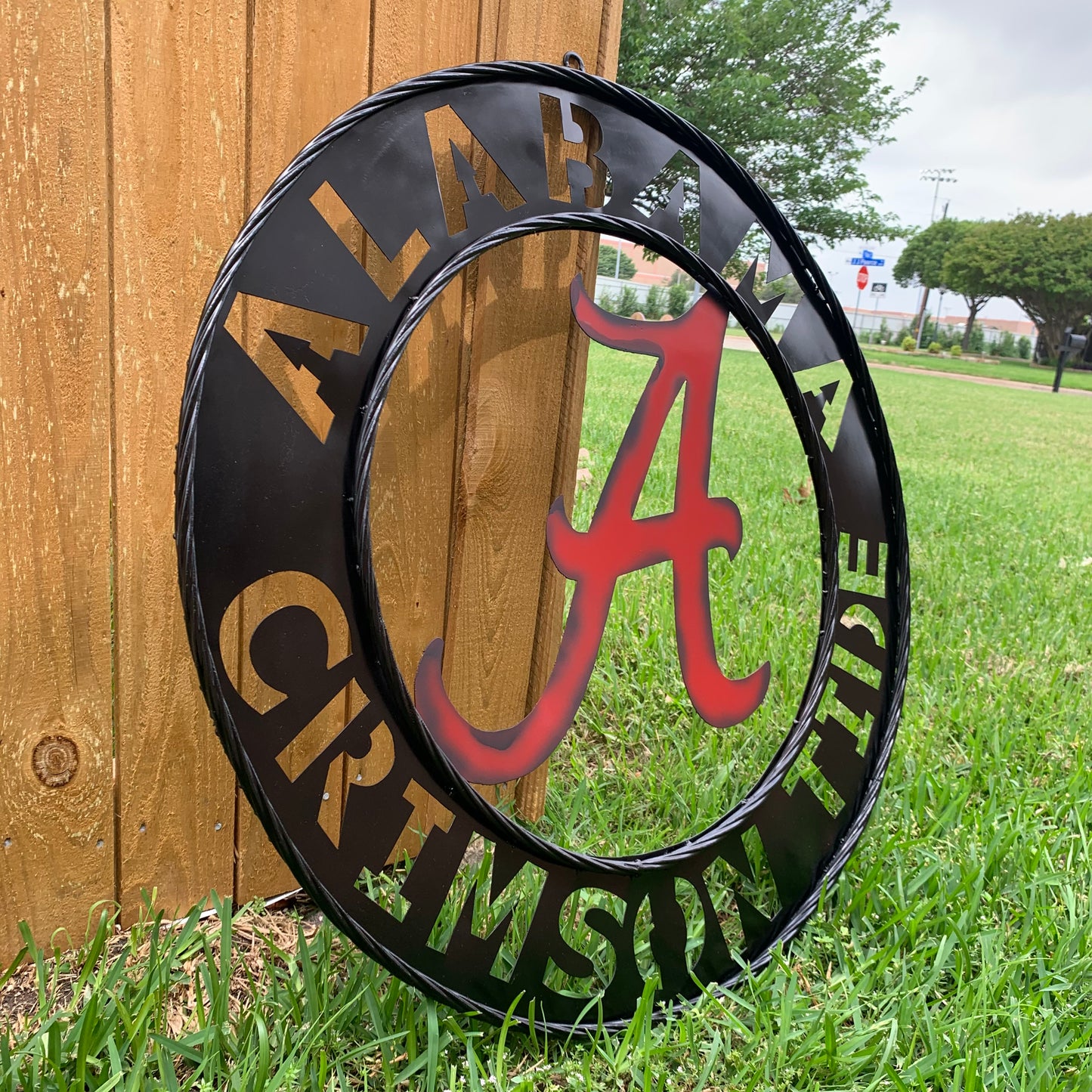 ALABAMA CRIMSON TIDE WIDE BAND RING CUSTOM METAL VINTAGE SIGN TEAM SPORTS HANDMADE
