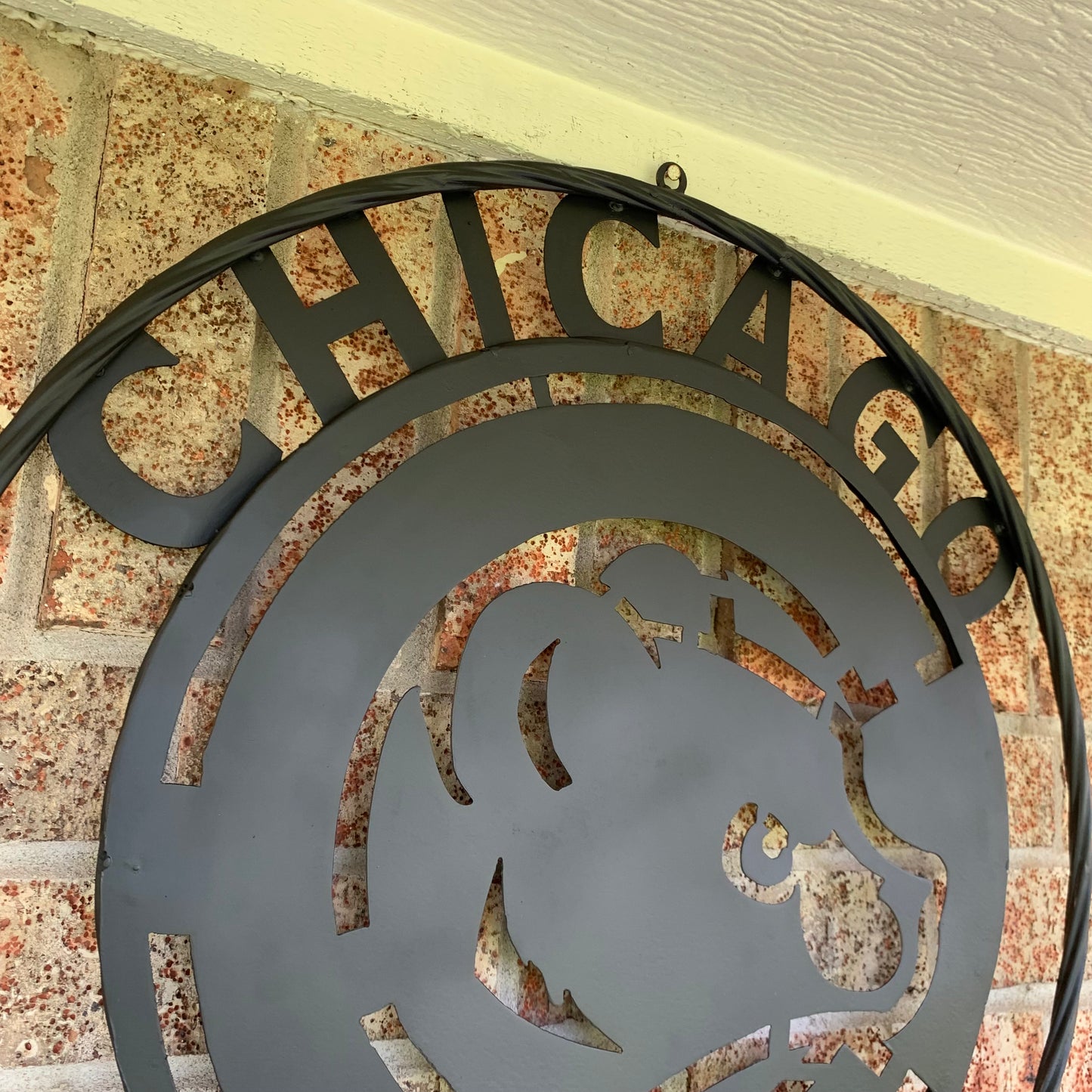 12", 18", 24", 32" CHICAGO CUBS CUSTOM BLACK & RAW METAL VINTAGE CRAFT TEAM SPORTS SIGN HANDMADE