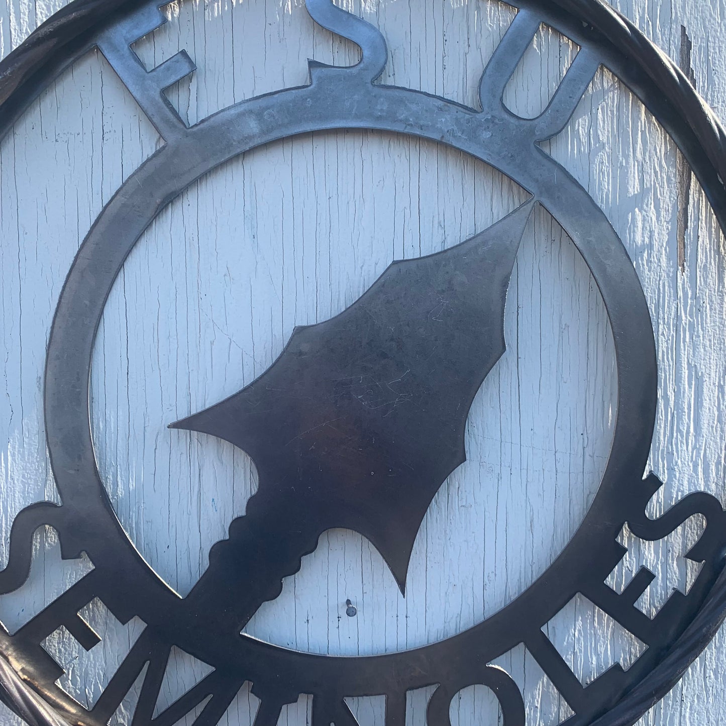 FSU SEMINOLES FLORIDA SPEAR CUSTOM RAW METAL VINTAGE CRAFT TEAM SIGN HANDMADE