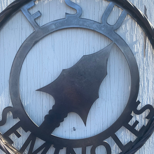 FSU SEMINOLES FLORIDA SPEAR CUSTOM RAW METAL VINTAGE CRAFT TEAM SIGN HANDMADE