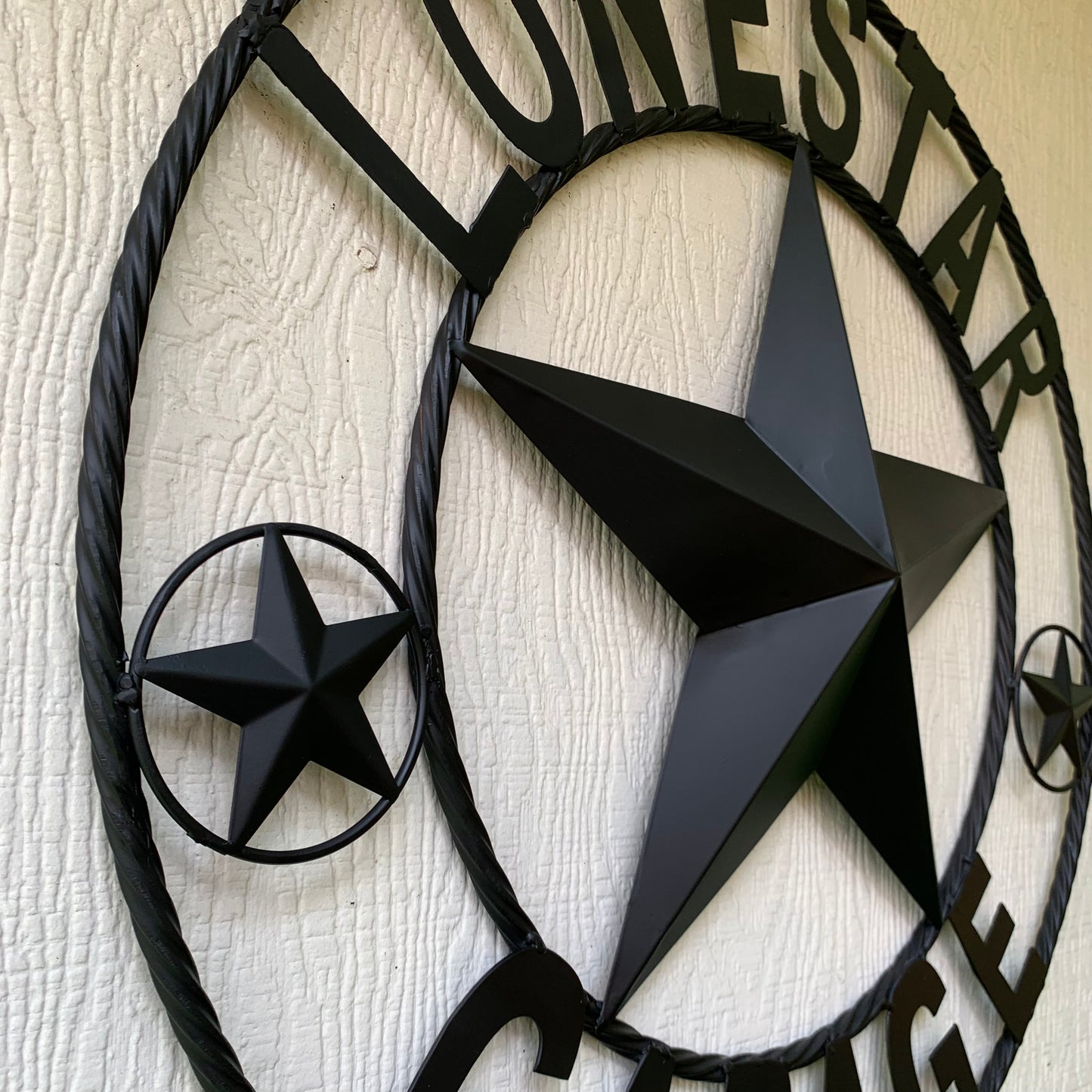 LONESTAR GARAGE STYLE CUSTOM BARN NAME STAR LONESTAR GARAGE METAL NAME BARN STAR WITH TWISTED ROPE RING 3d STAR ART WESTERN HOME DECOR RUSTIC BROWN