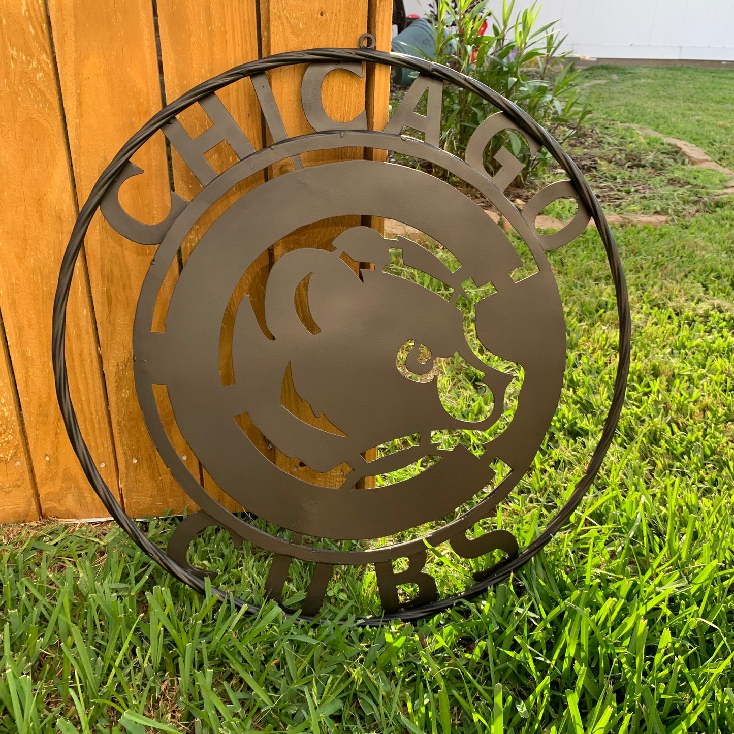12", 18", 24", 32" CHICAGO CUBS CUSTOM BLACK & RAW METAL VINTAGE CRAFT TEAM SPORTS SIGN HANDMADE