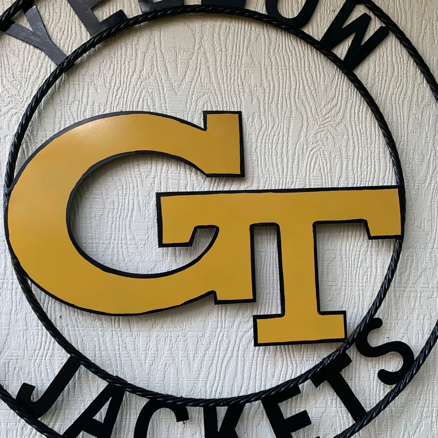 GEORGIA TECH YELLOW JACKETS CUSTOM METAL VINTAGE CRAFT SIGN TEAM WALL ART WESTERN HOME DECOR HANDMADE 12",18",24",32",36"