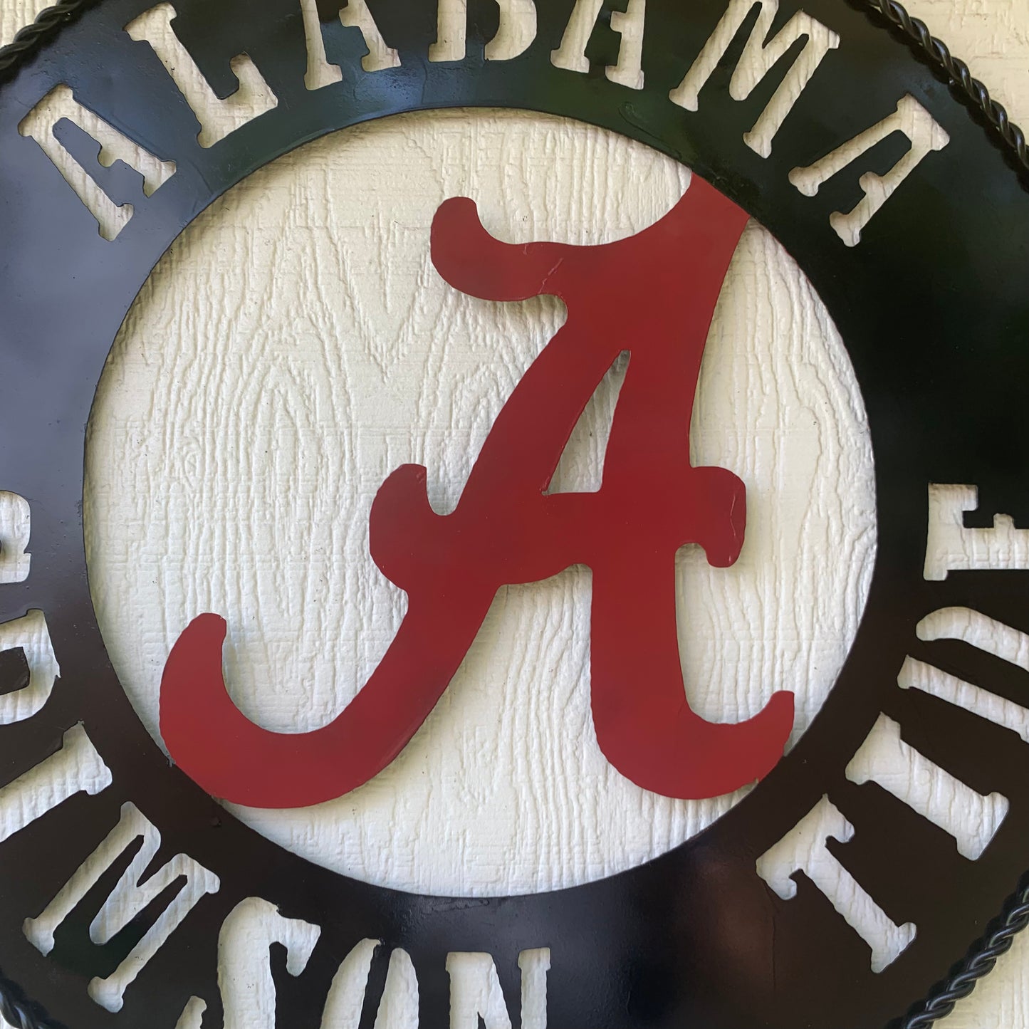 ALABAMA CRIMSON TIDE WIDE BAND RING CUSTOM METAL VINTAGE SIGN TEAM HANDMADE