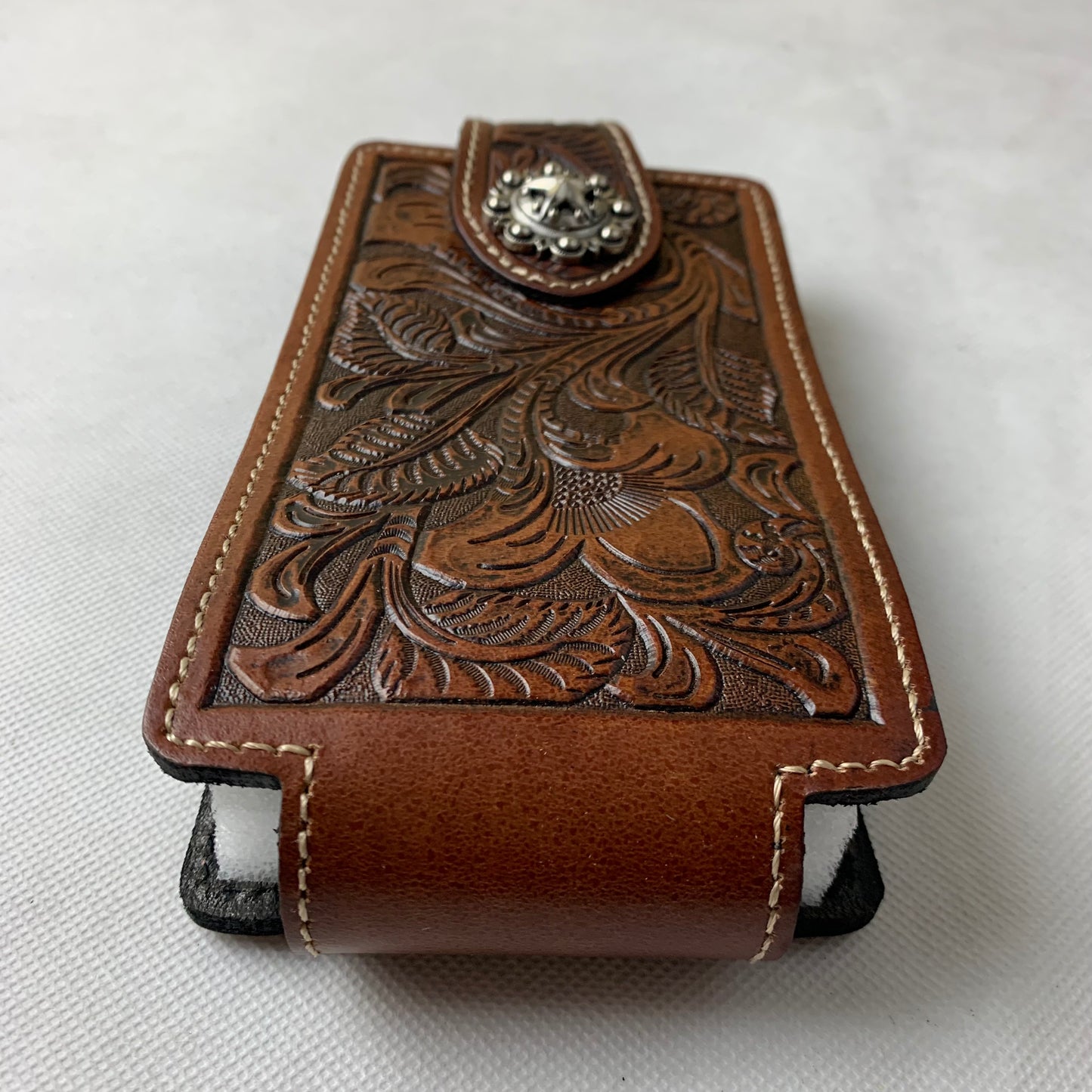 #WS341F 7" LONE STAR LEATHER HOLSTER COFEE BROWN LEATHER POUCH EXTRA LARGE  BELT LOOP HOLSTER CELL PHONE CASE UNIVERSAL OVERSIZE--FREE SHIPPING