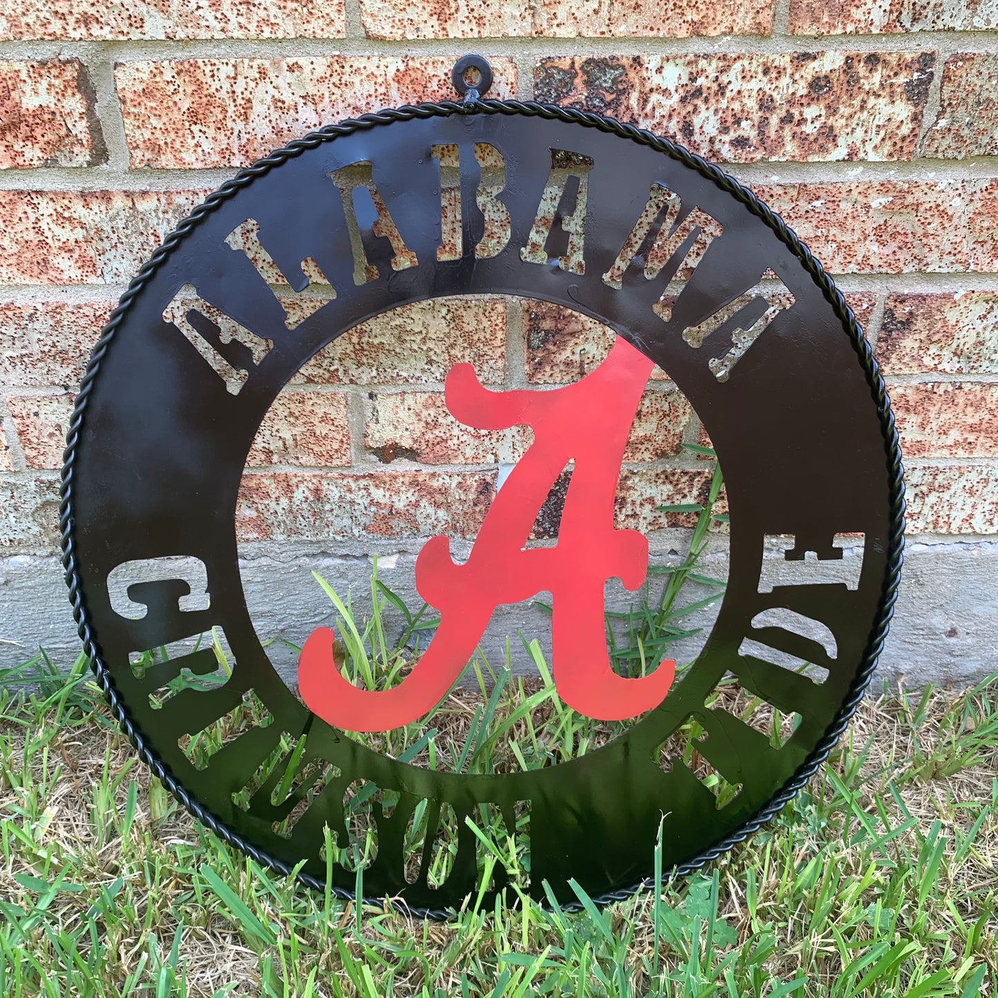 ALABAMA CRIMSON TIDE WIDE BAND RING CUSTOM METAL VINTAGE SIGN TEAM HANDMADE