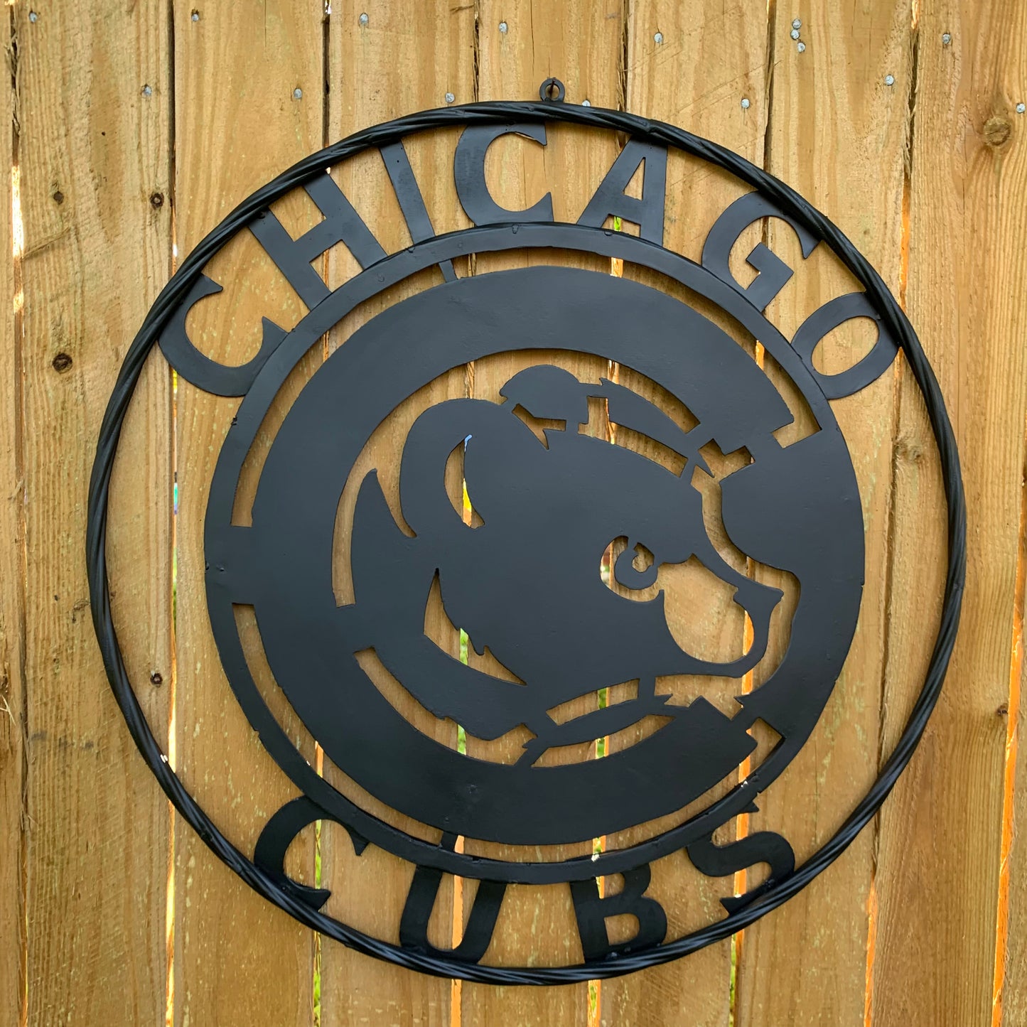12", 18", 24", 32" CHICAGO CUBS CUSTOM BLACK & RAW METAL VINTAGE CRAFT TEAM SPORTS SIGN HANDMADE
