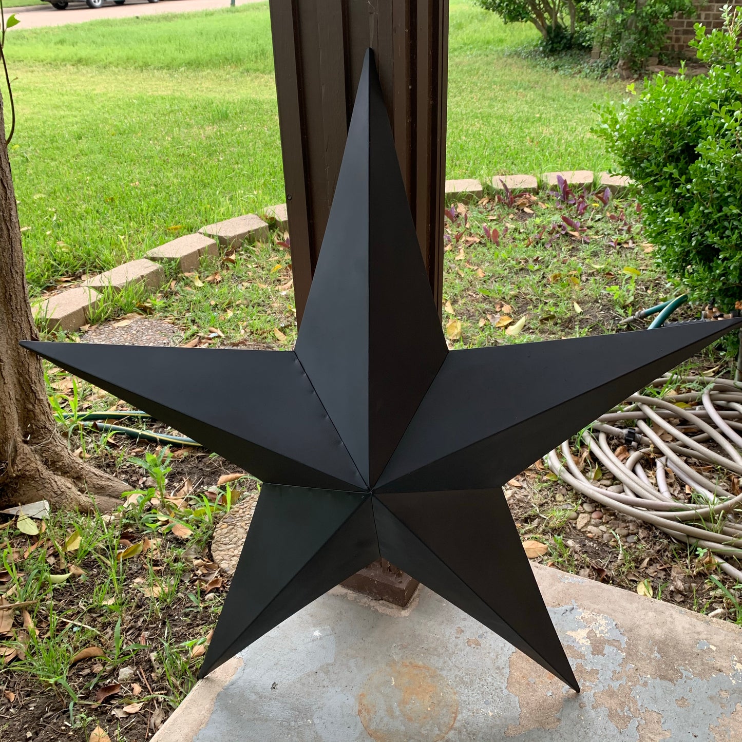 #EH10479 12", 16", 24", 30", 36" RUSTIC BLACK BARN STAR NO RING DAVID STAR 5 POINT WESTERN HOME DECOR HAND PAINTED