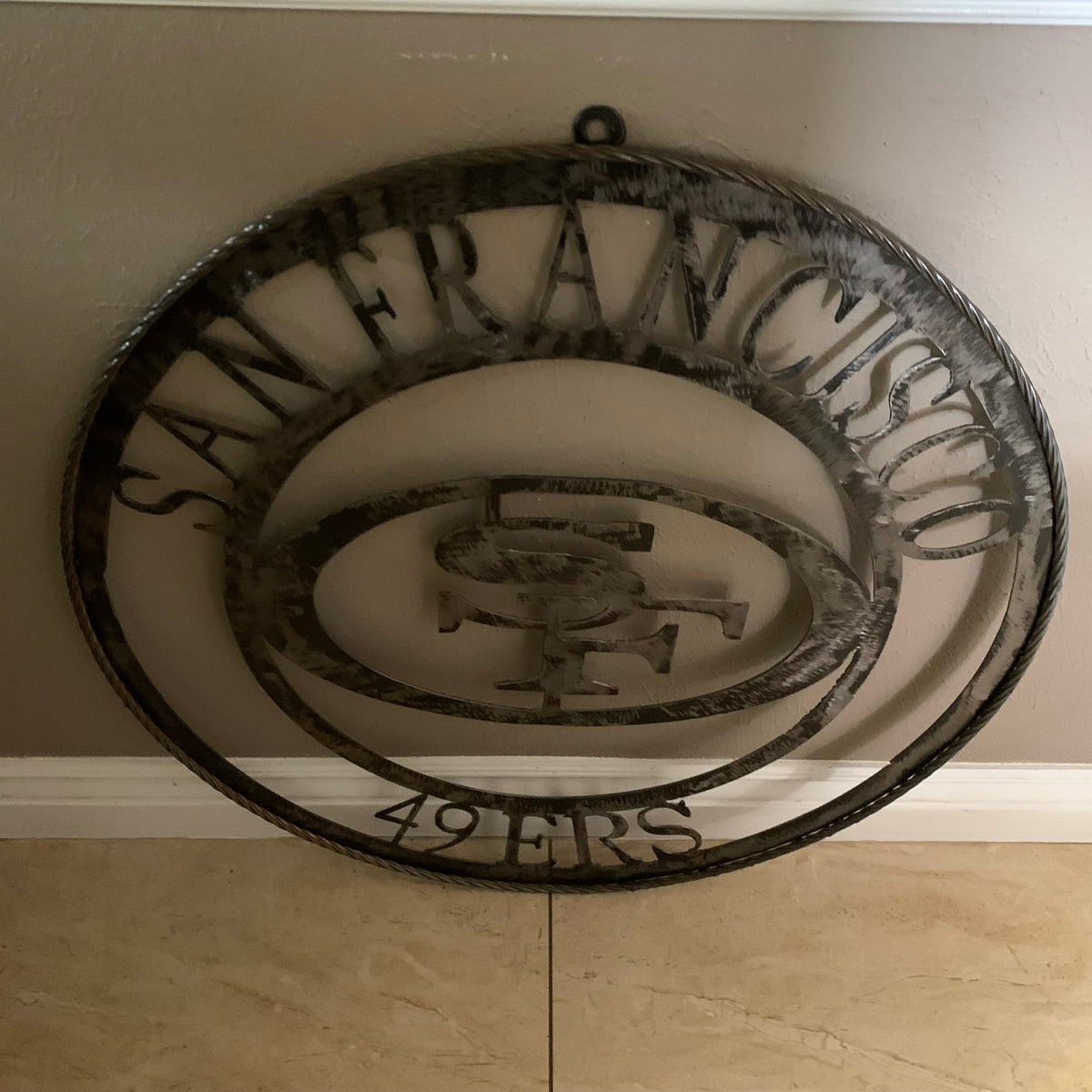 SAN FRANCISCO 49ERS METAL CUSTOM VINTAGE RAW METAL CRAFT TEAM SIGN HANDMADE 12",18",24",32",36",40",50"