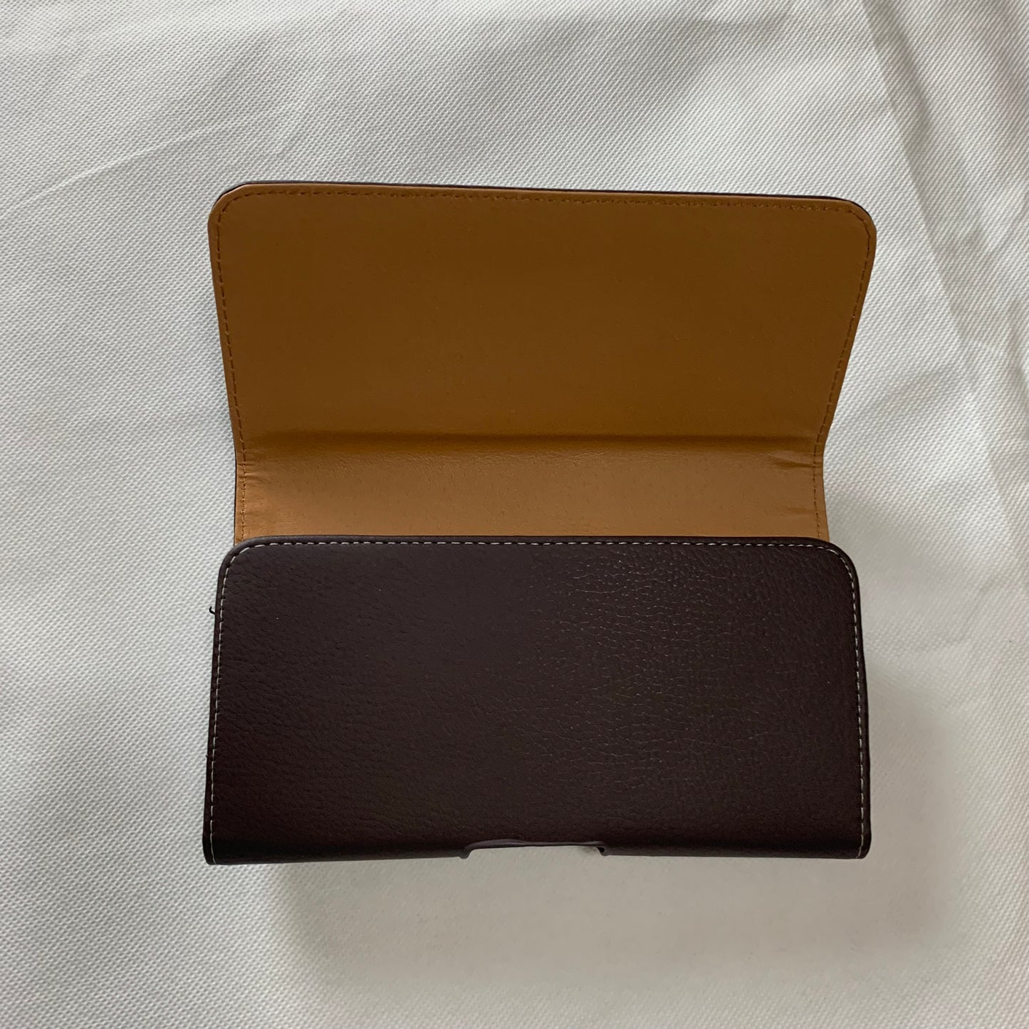 6.6" LUXMO COFFEE BROWN LEATHER EXTRA LARGE POUCH BELT LOOP HOLSTER CELL PHONE CASE UNIVERSAL OVERSIZE #LU20